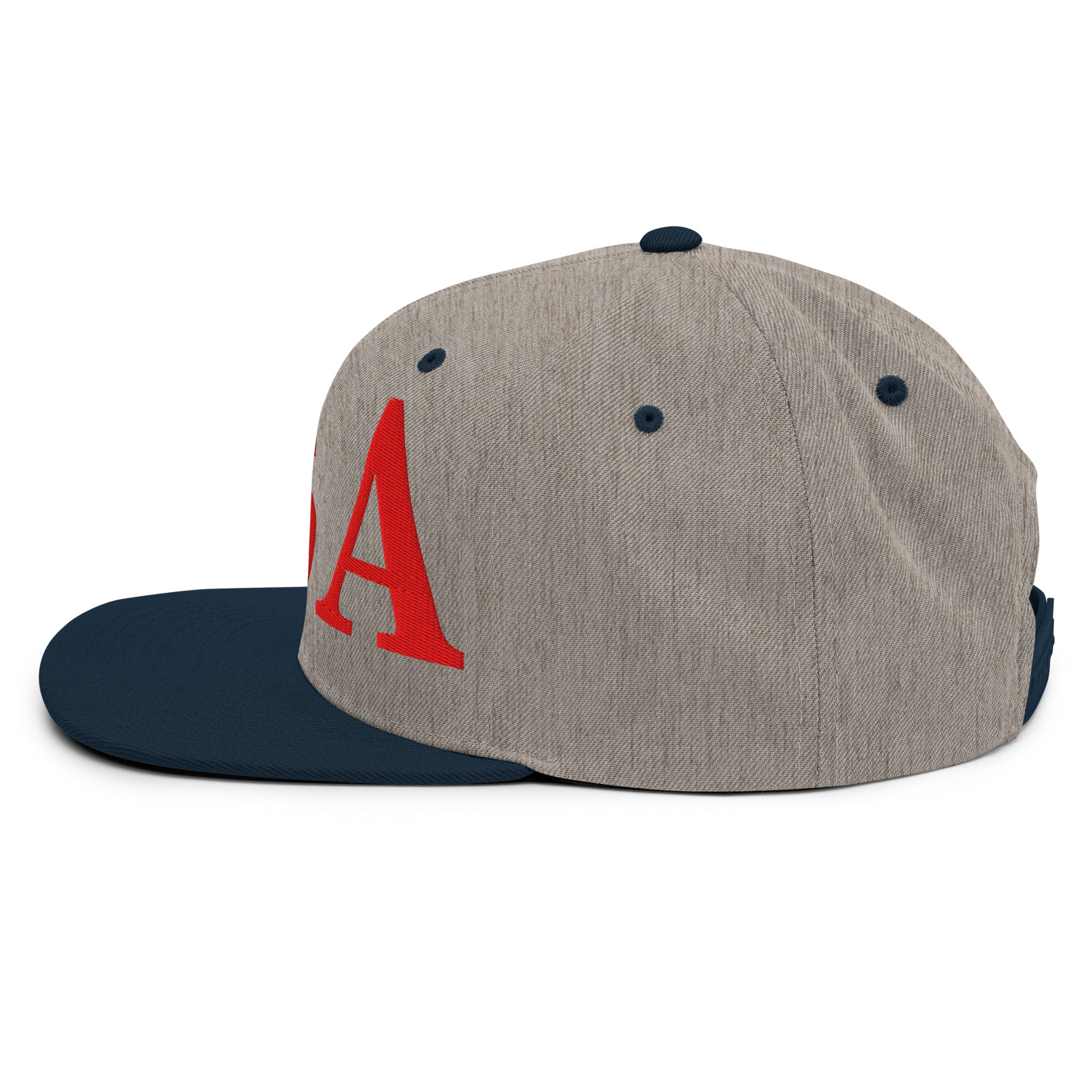 USA Embroidered Snapback Hat | Red USA Text - Image 93