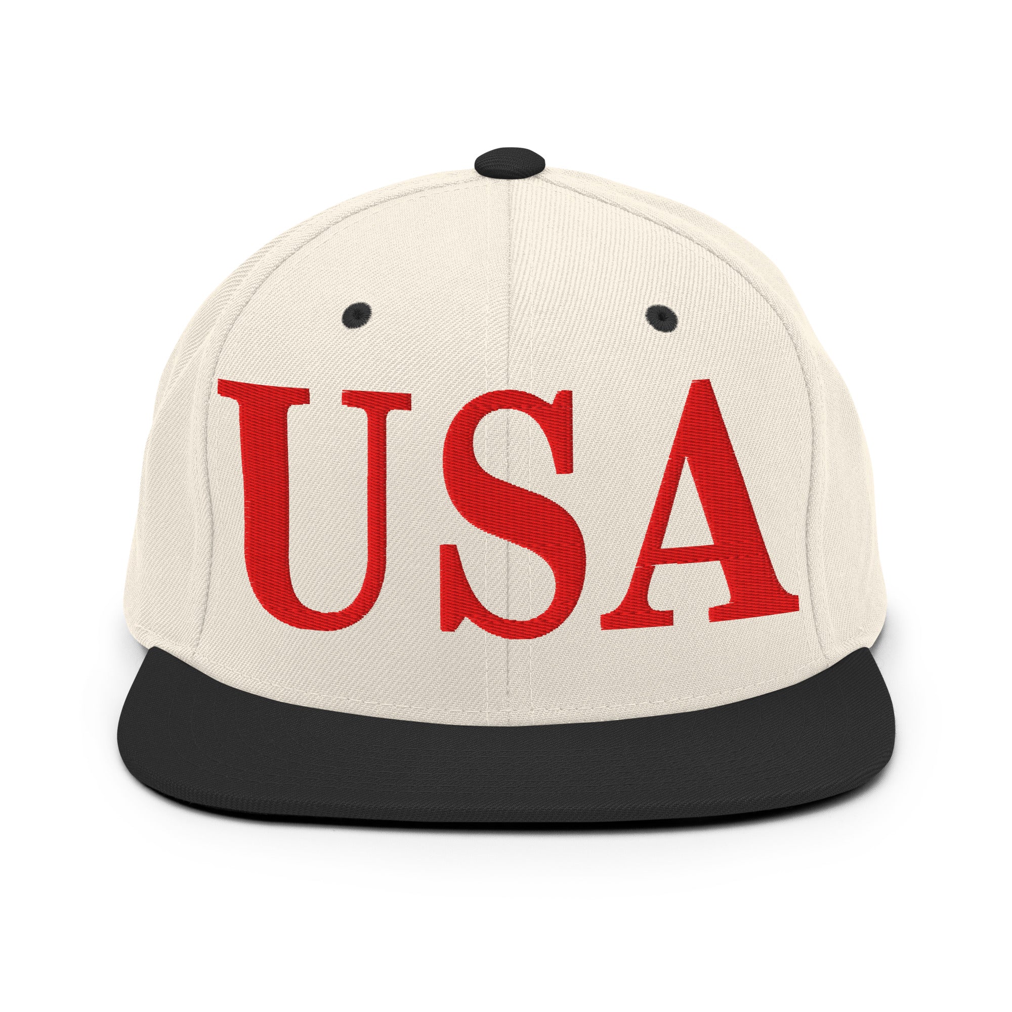 USA Embroidered Snapback Hat | Red USA Text - Image 96