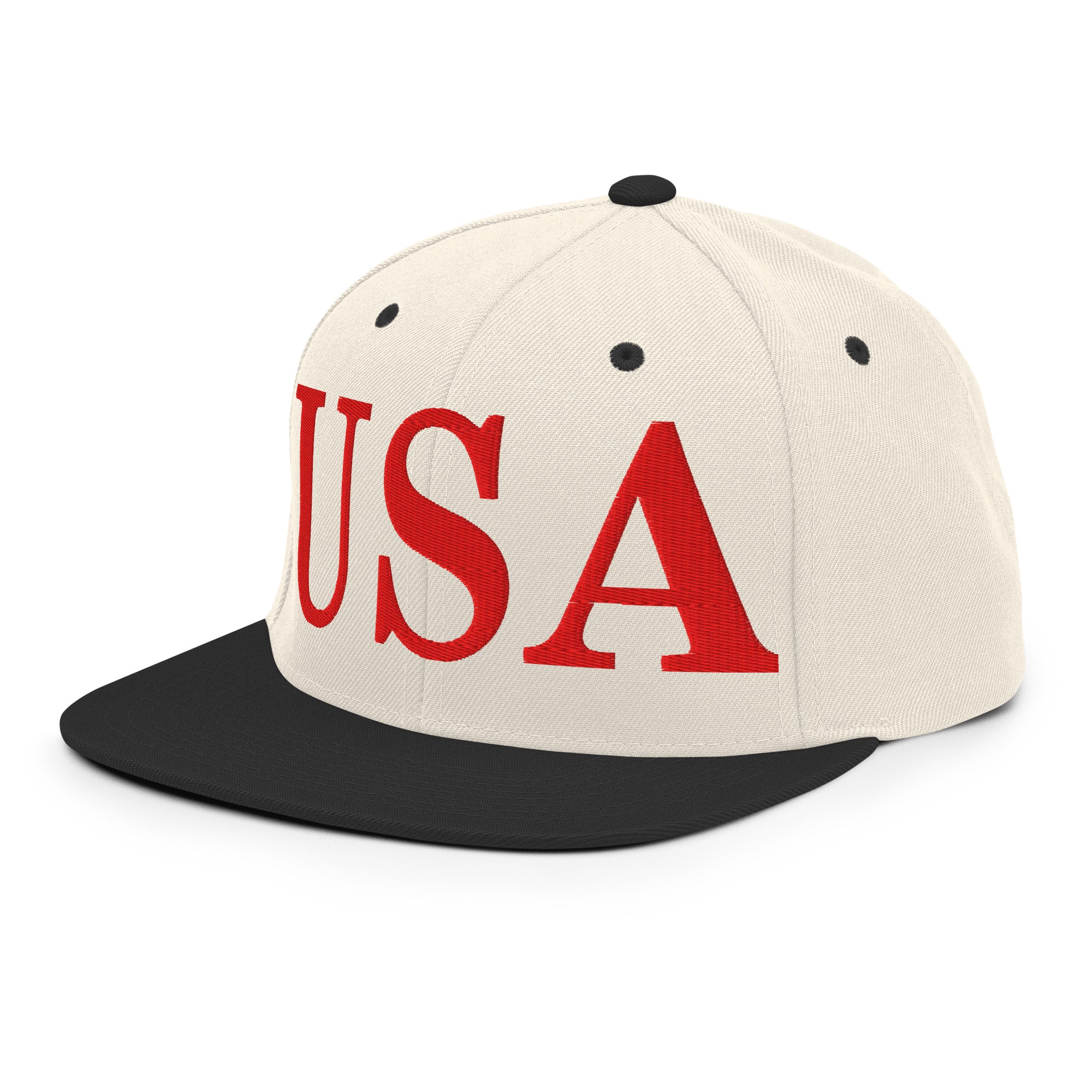 USA Embroidered Snapback Hat | Red USA Text - Image 98