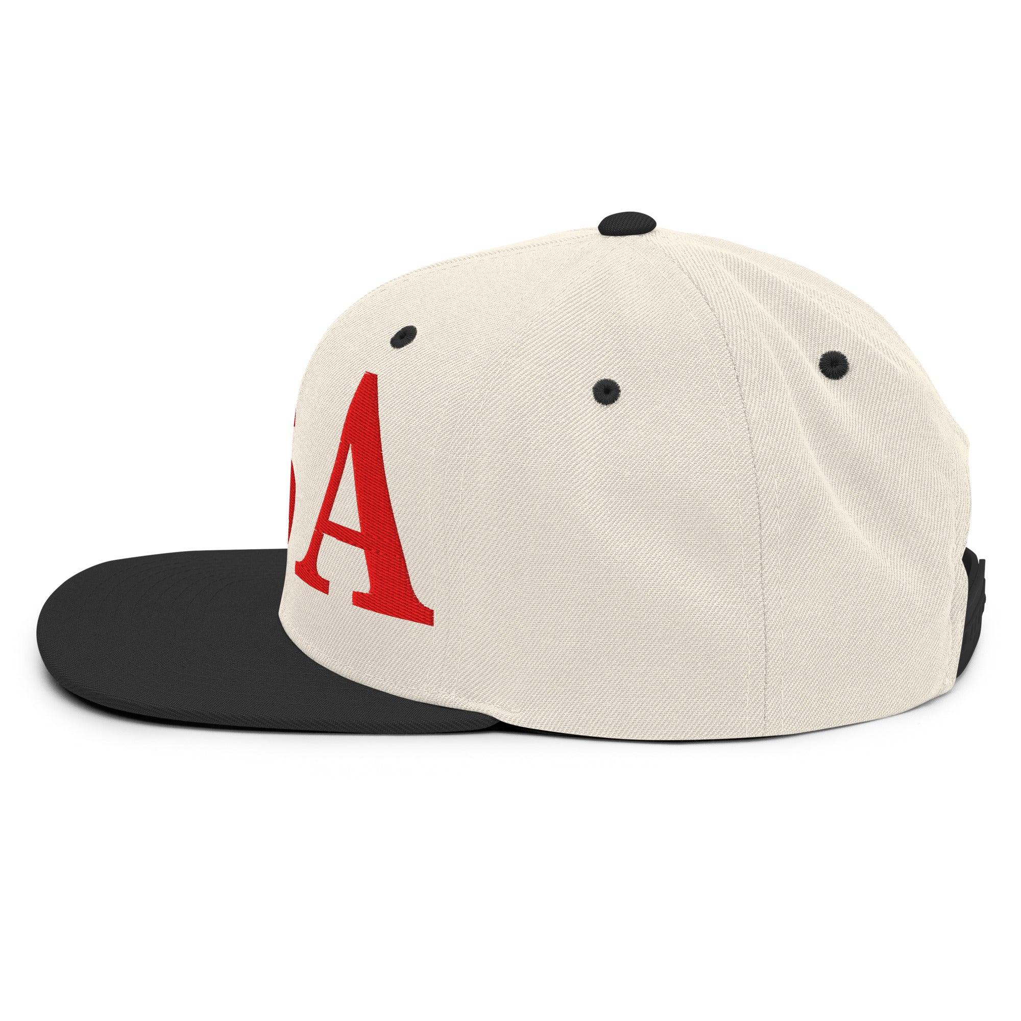 USA Embroidered Snapback Hat | Red USA Text - Image 99