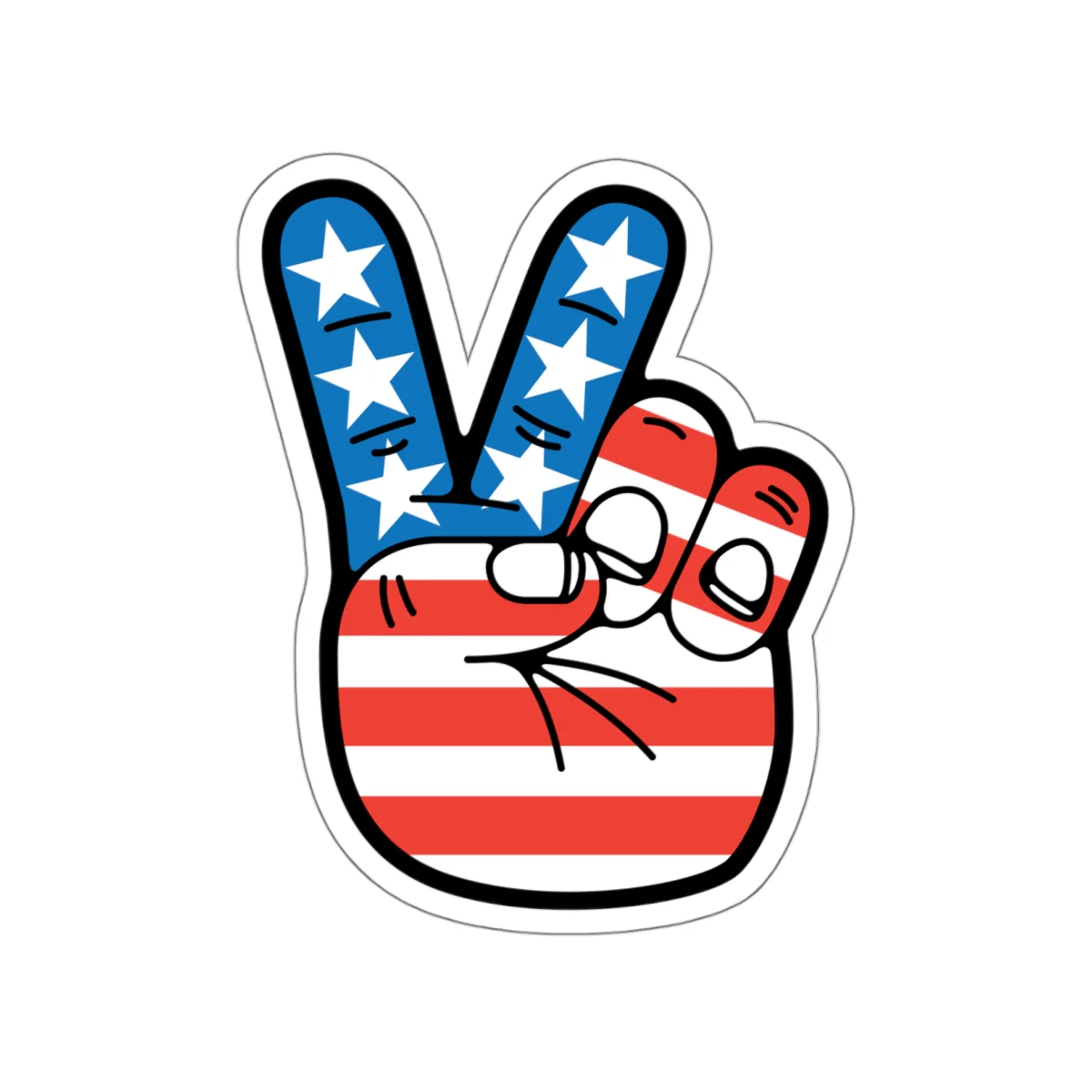 Stars and Stripes Peace Sign Hand Decal (indoor and outdoor use) - Image 3