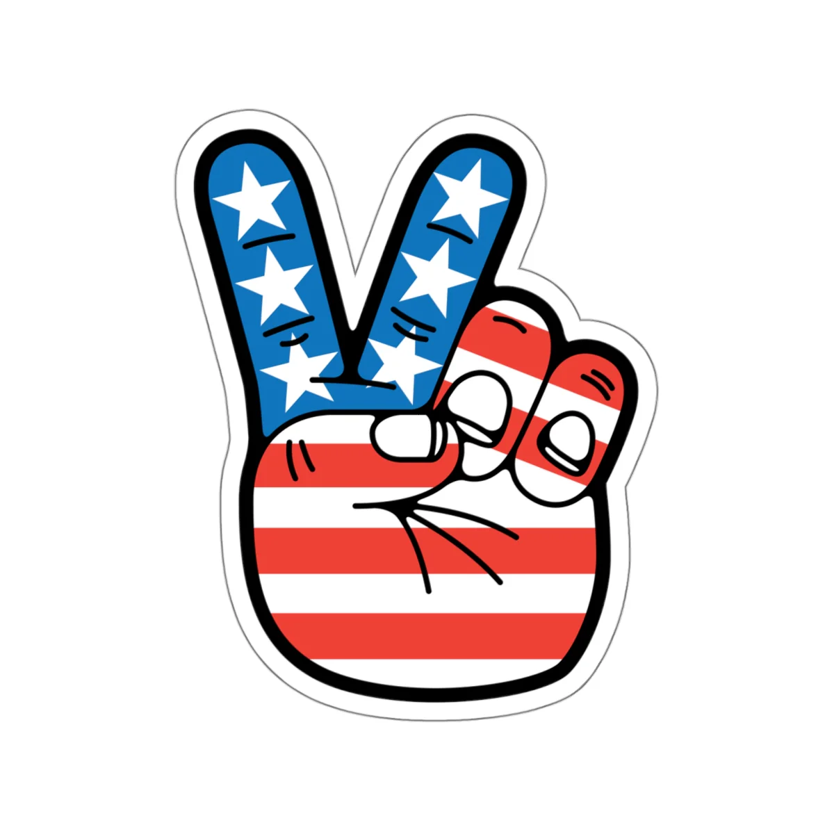 Stars and Stripes Peace Sign Hand Decal (indoor and outdoor use) - Image 5