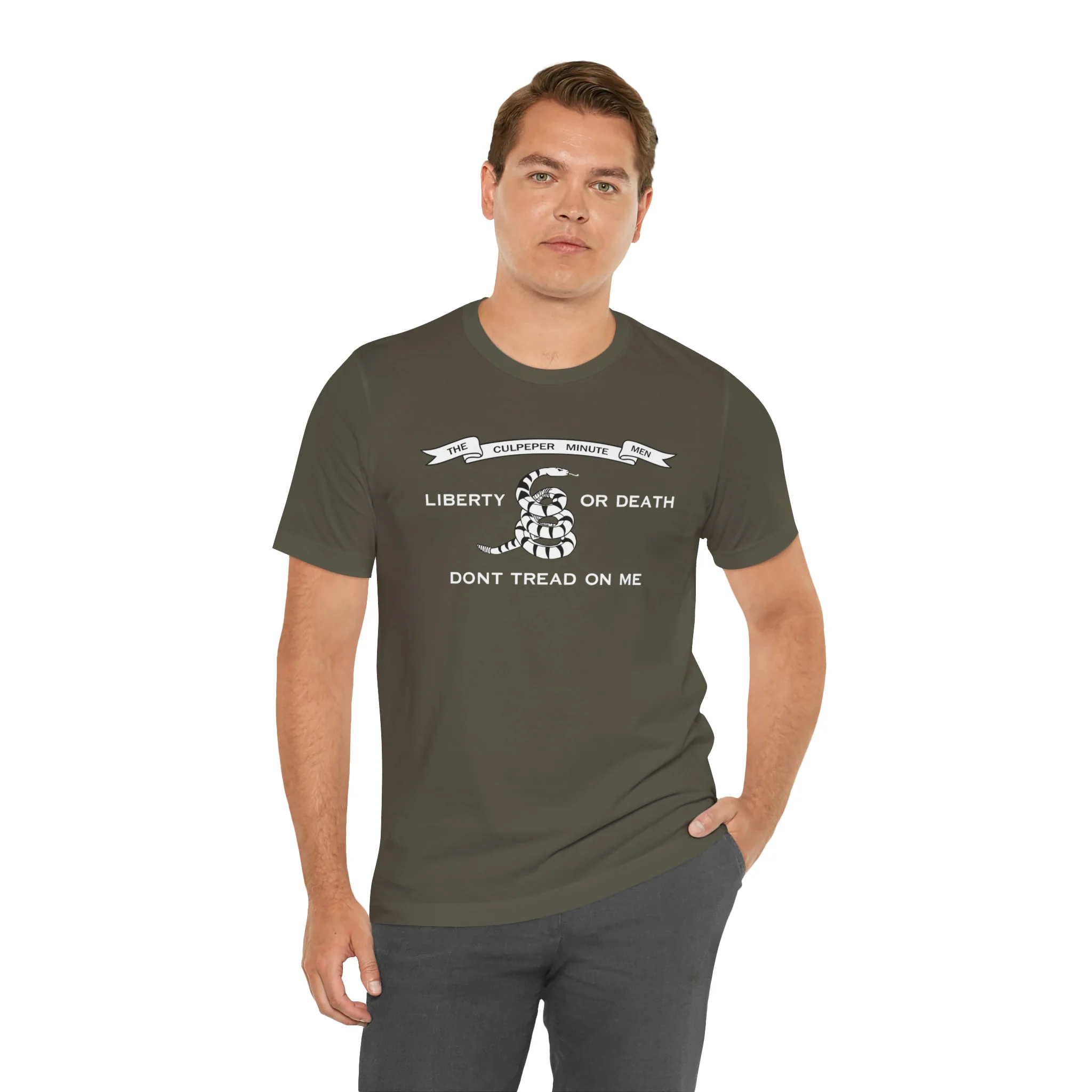 The Culpeper Minute Men Flag T Shirt: Bella + Canvas 3001 - Image 23