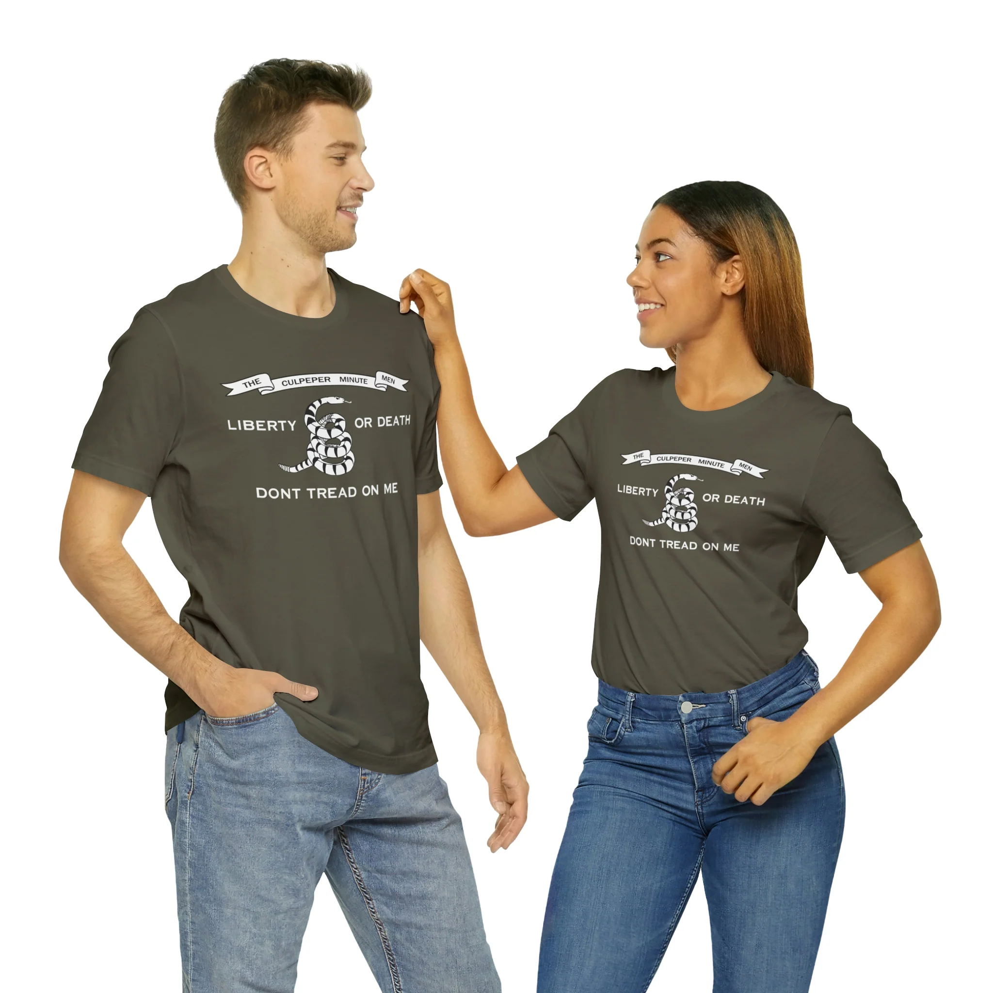 The Culpeper Minute Men Flag T Shirt: Bella + Canvas 3001 - Image 25