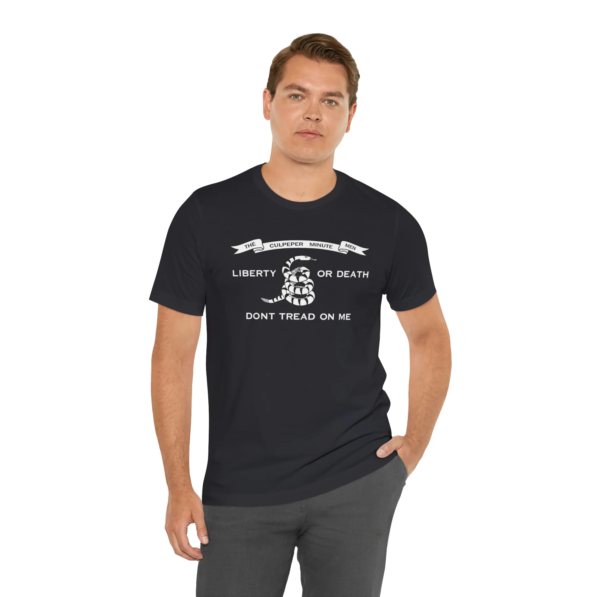 The Culpeper Minute Men Flag T Shirt: Bella + Canvas 3001 - Image 29