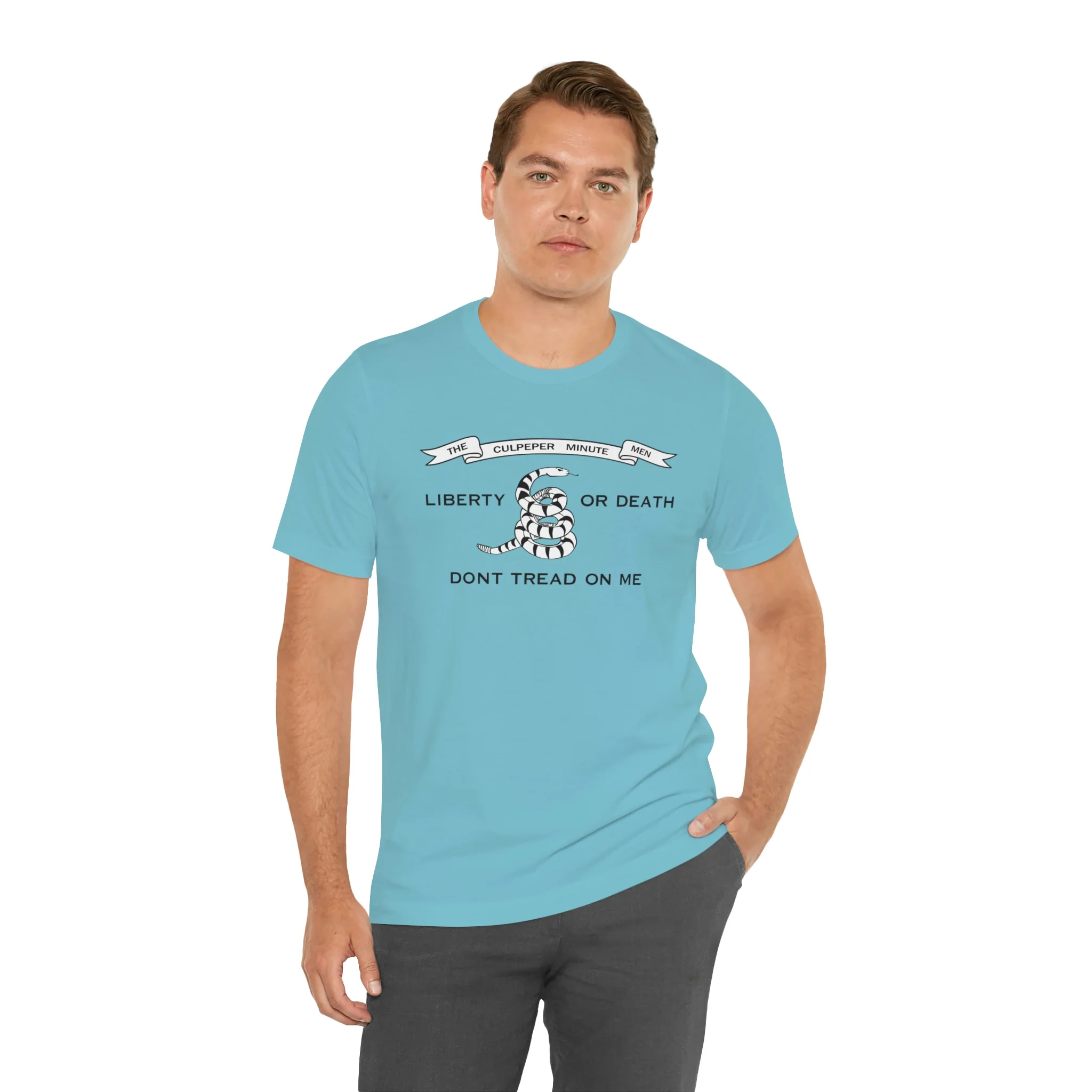 The Culpeper Minute Men Flag T Shirt: Bella + Canvas 3001 - Image 35