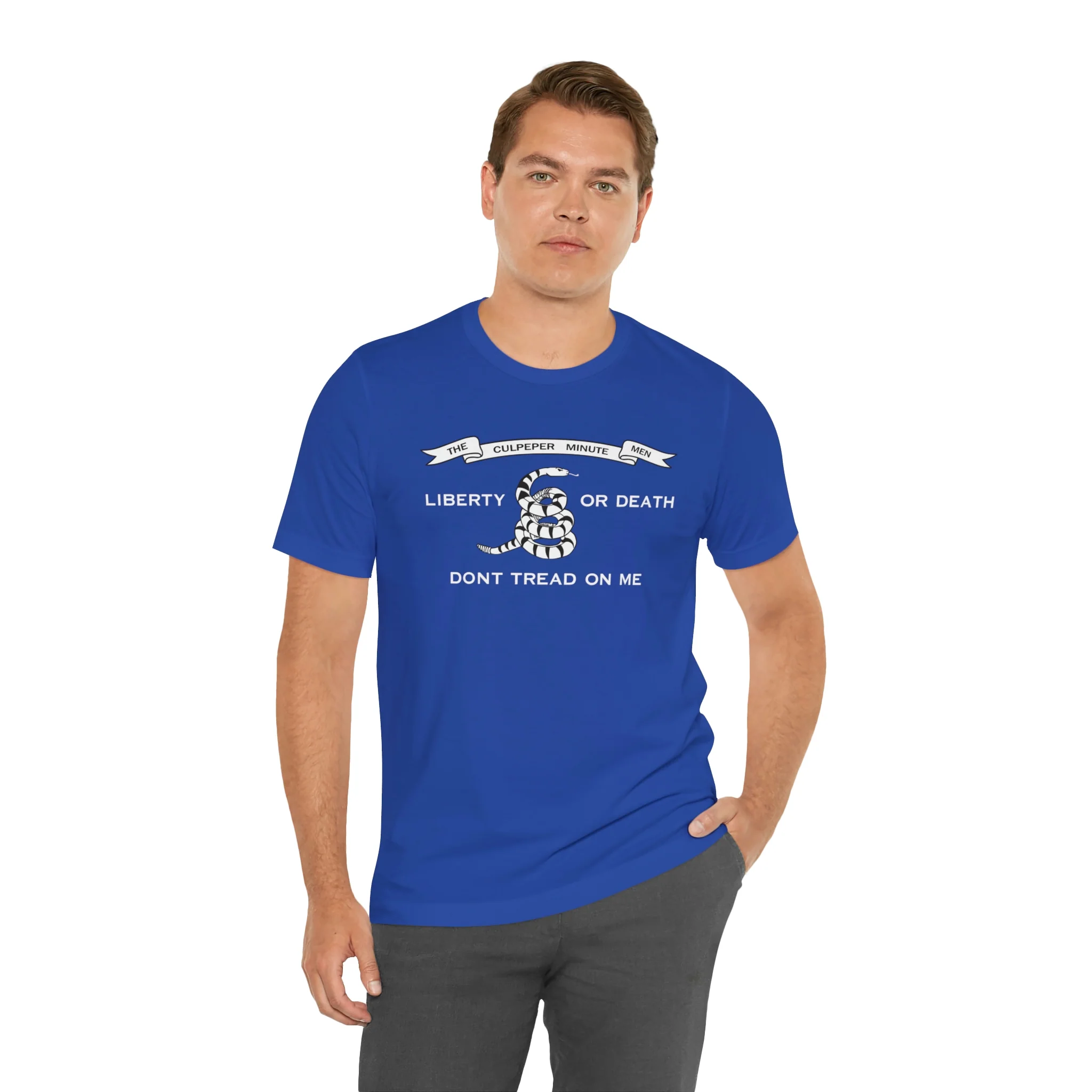 The Culpeper Minute Men Flag T Shirt: Bella + Canvas 3001 - Image 47