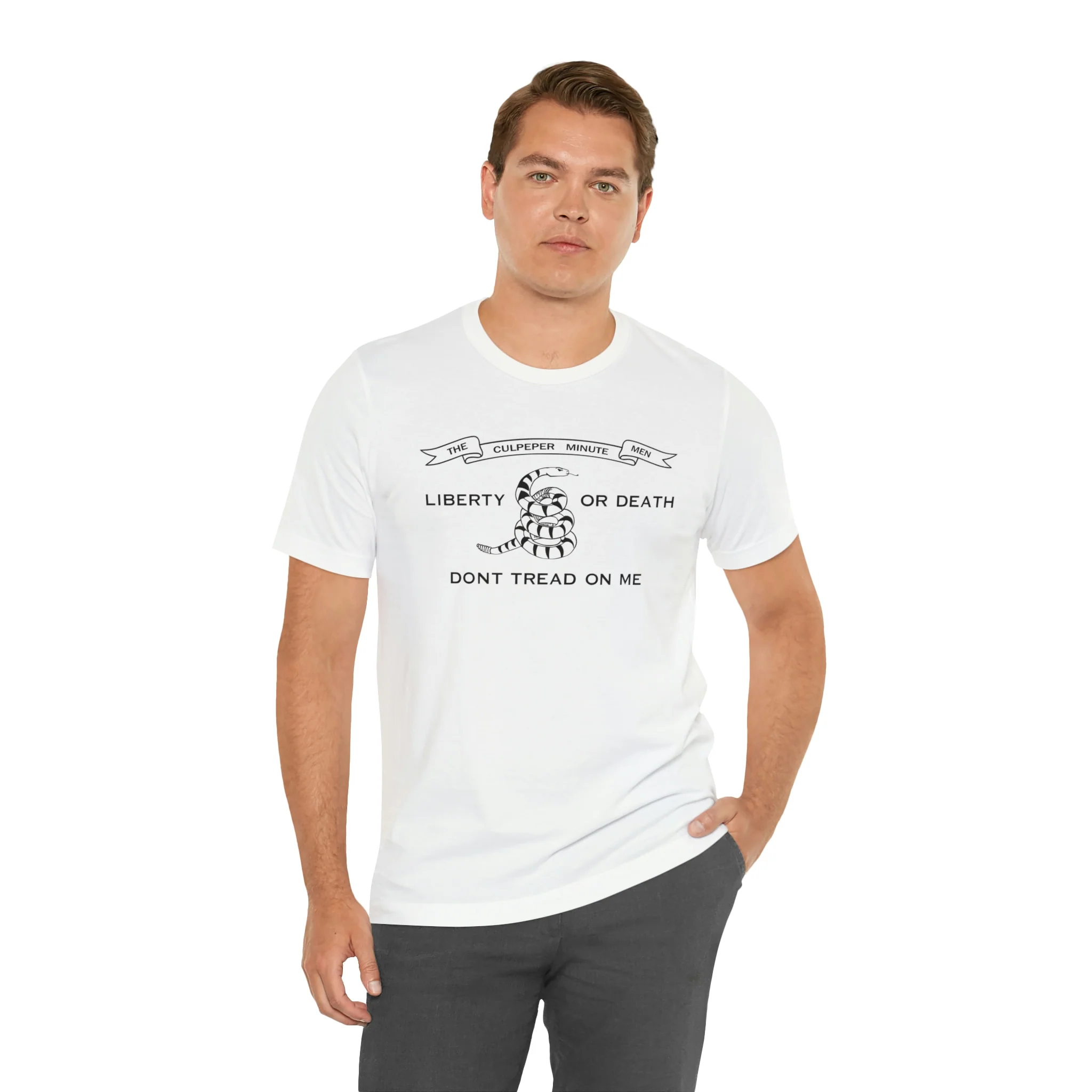 The Culpeper Minute Men Flag T Shirt: Bella + Canvas 3001 - Image 5
