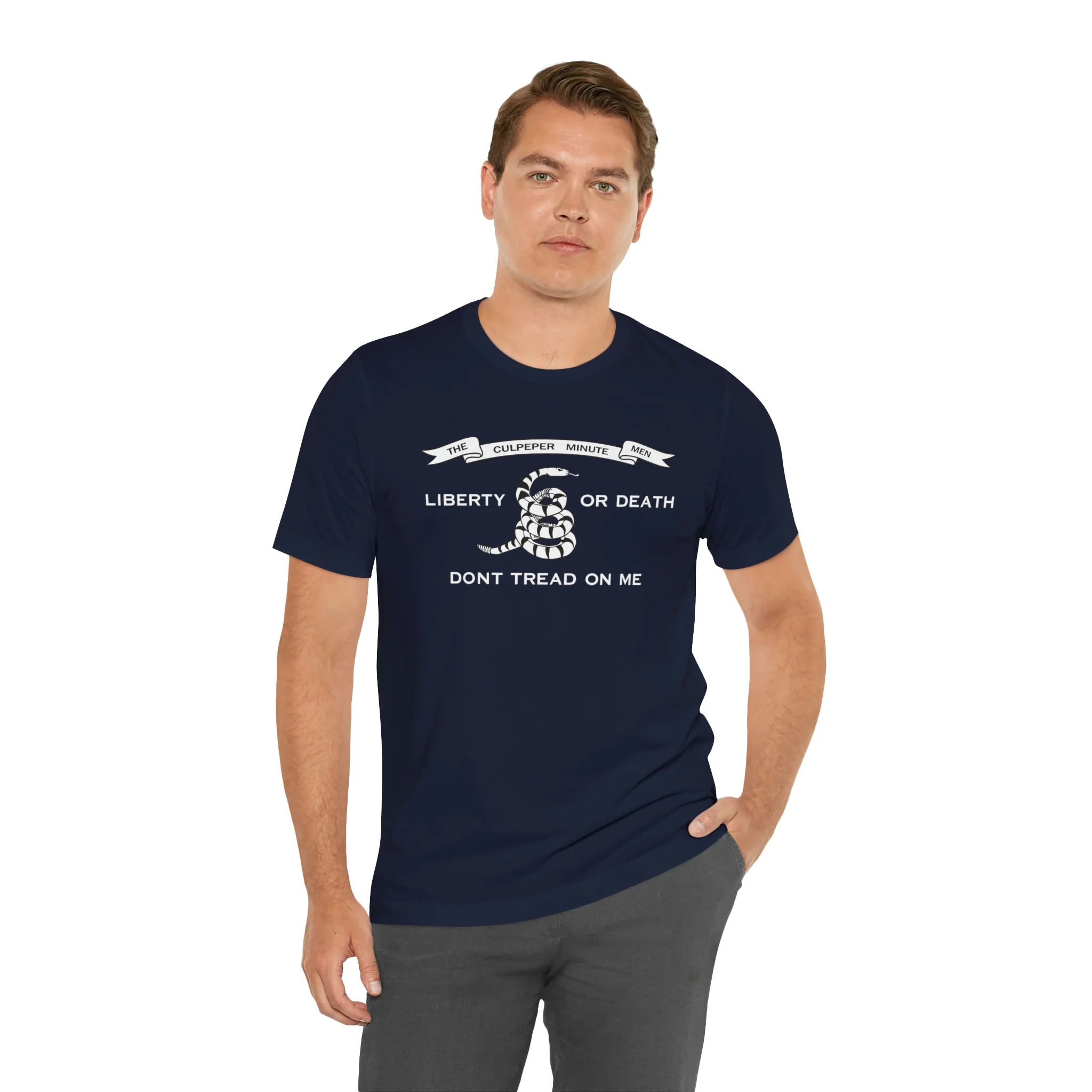 The Culpeper Minute Men Flag T Shirt: Bella + Canvas 3001 - Image 59