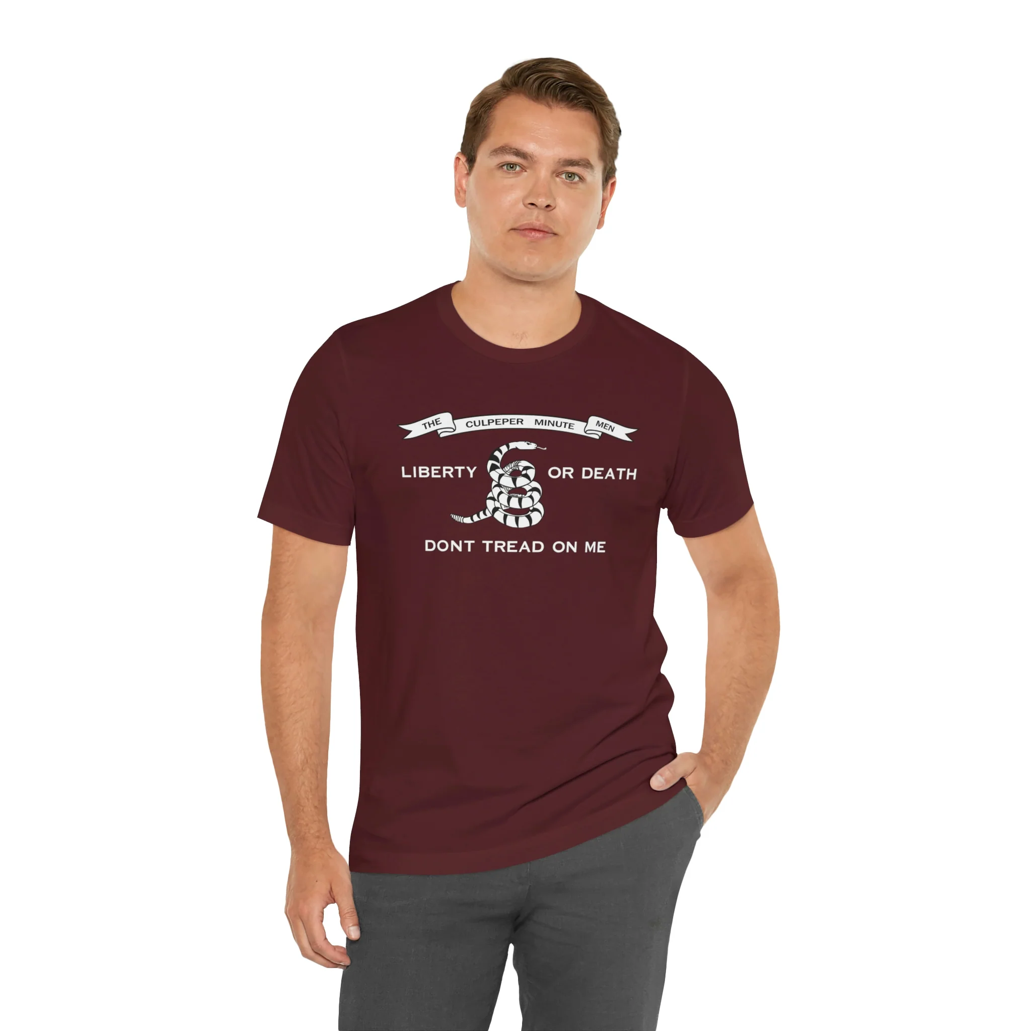 The Culpeper Minute Men Flag T Shirt: Bella + Canvas 3001 - Image 77