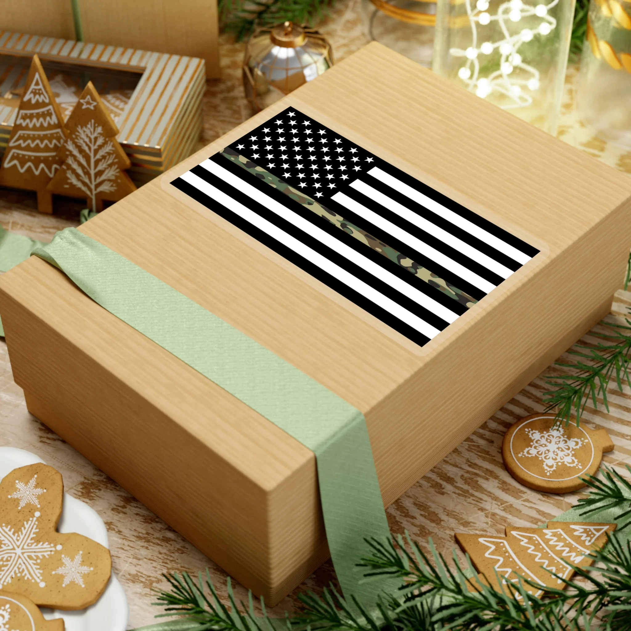 Thin Camo Line Flag Sticker - Image 19