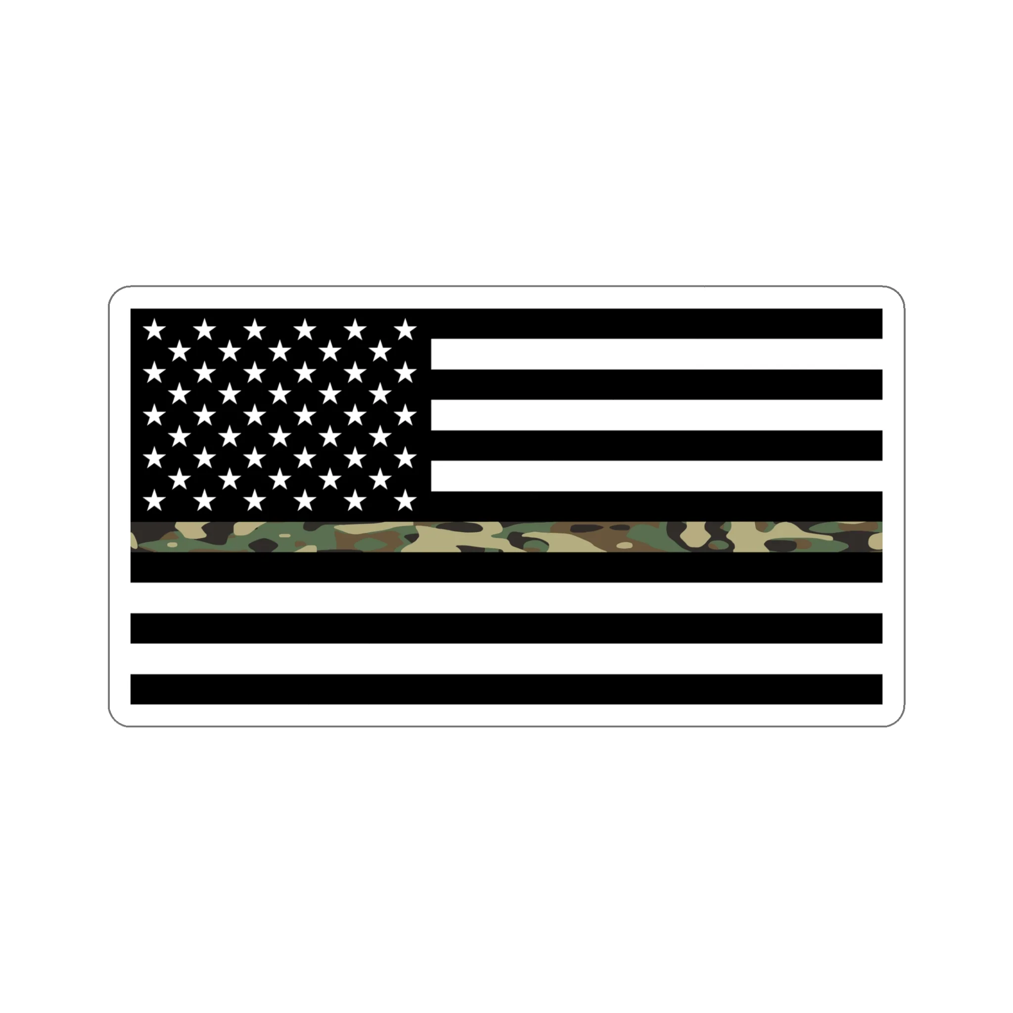 Thin Camo Line Flag Sticker - Image 20