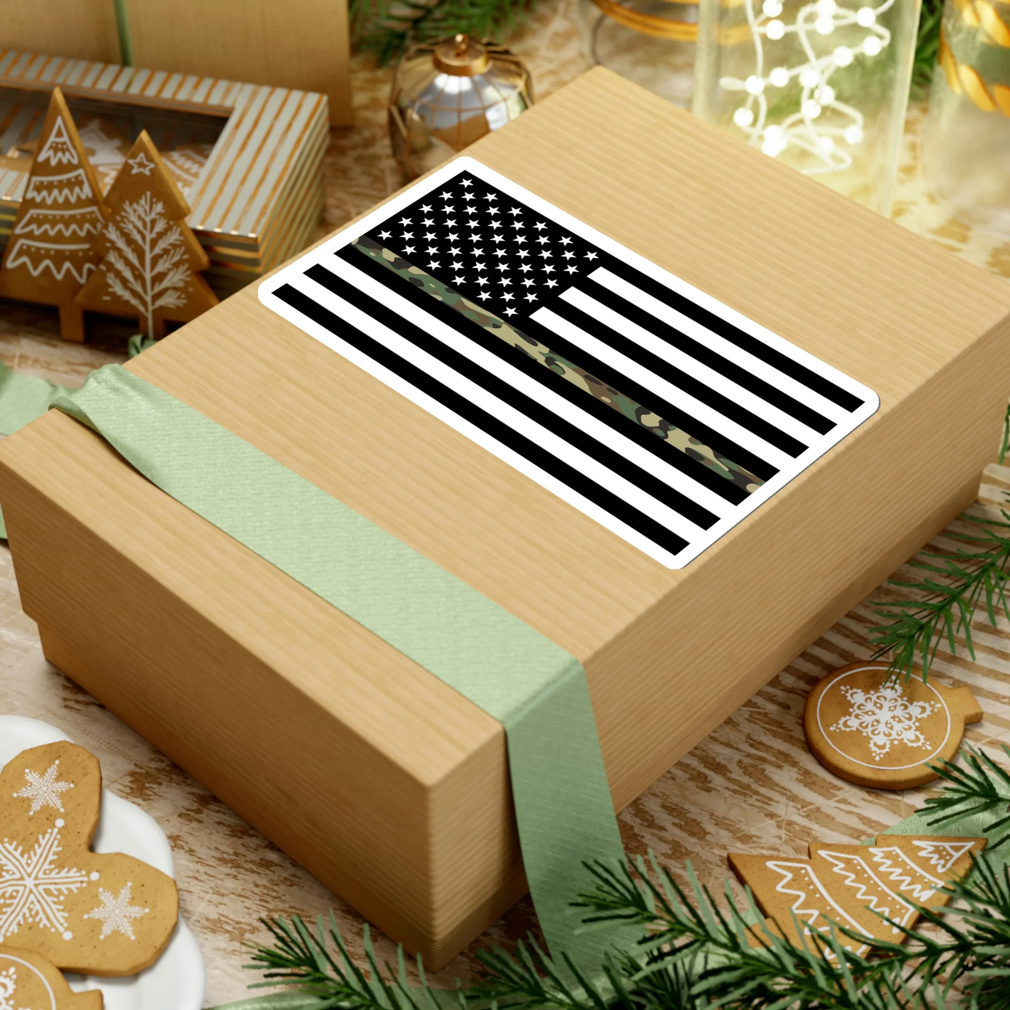 Thin Camo Line Flag Sticker - Image 22
