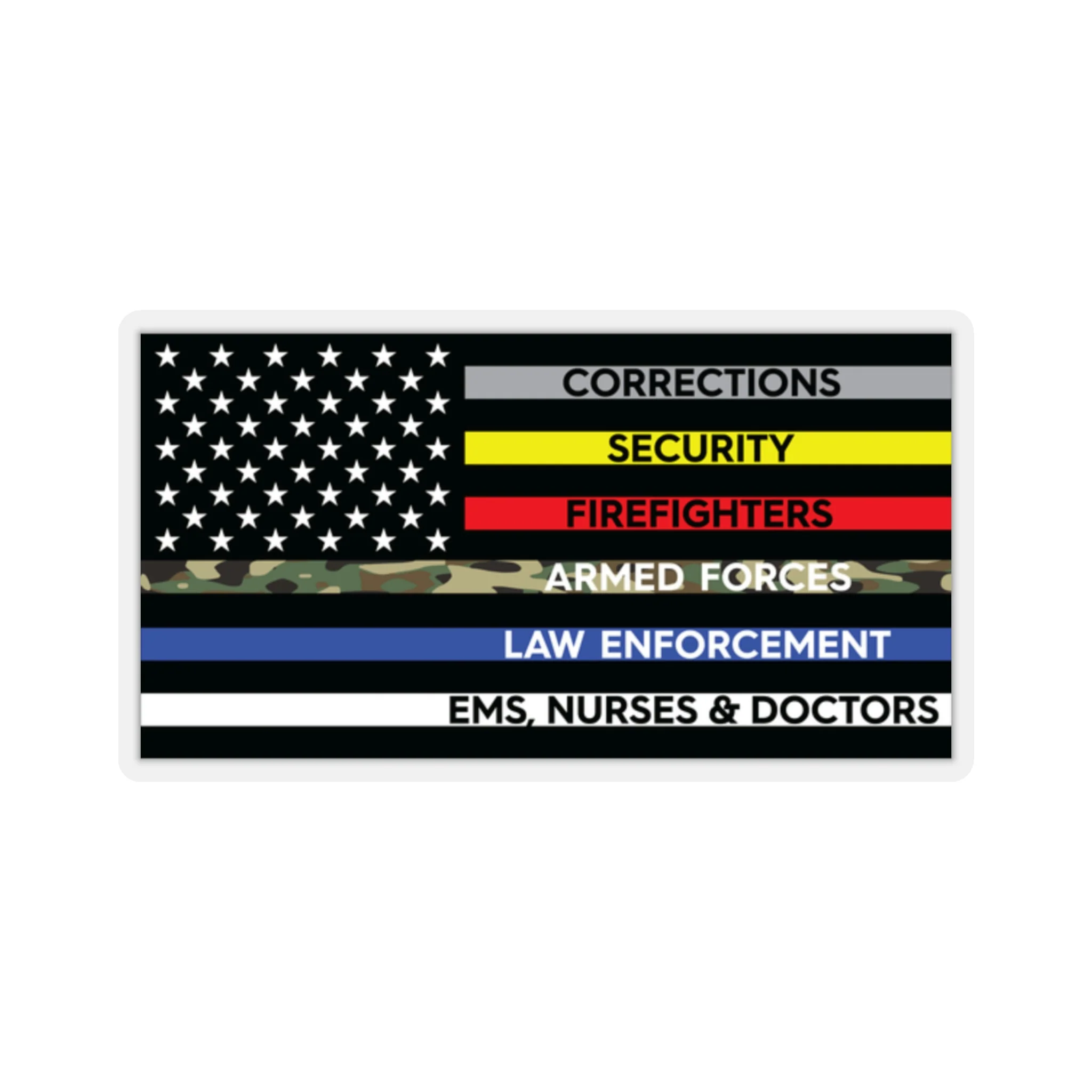 Thin Line USA Flag™ Sticker - Image 5