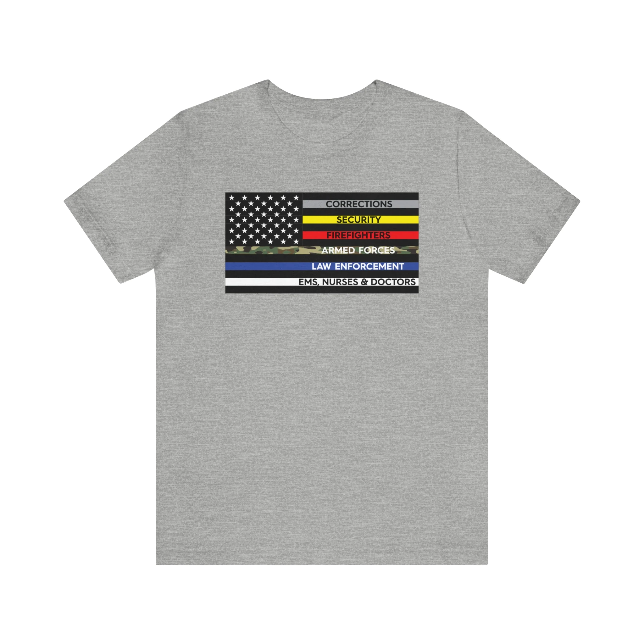 Thin Line USA Flag T Shirt: Bella + Canvas 3001 - Image 39