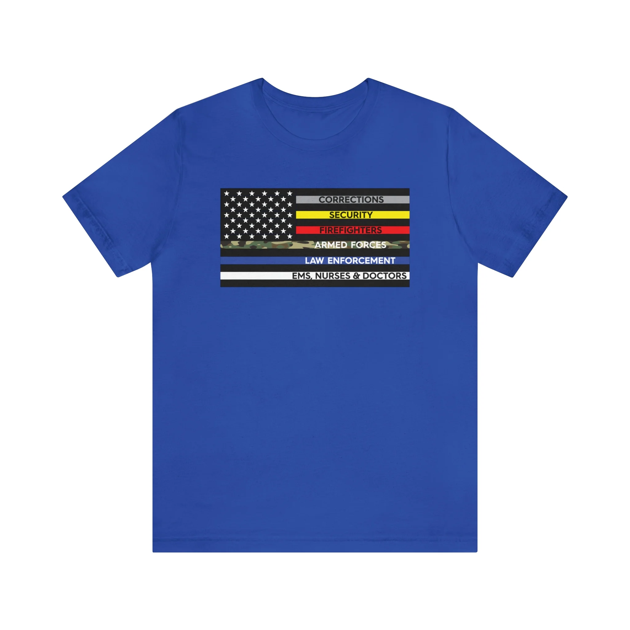 Thin Line USA Flag T Shirt: Bella + Canvas 3001 - Image 45