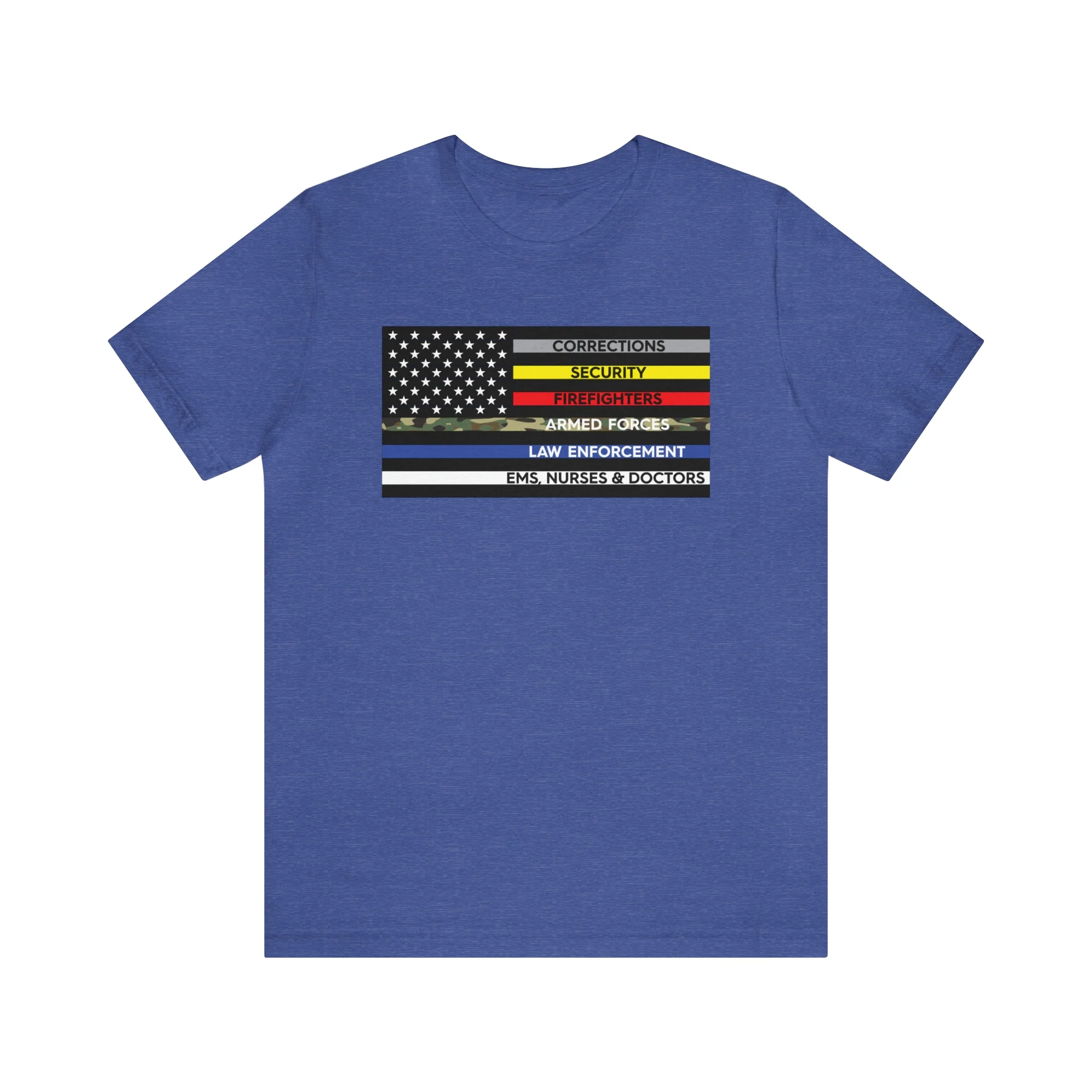 Thin Line USA Flag T Shirt: Bella + Canvas 3001 - Image 51
