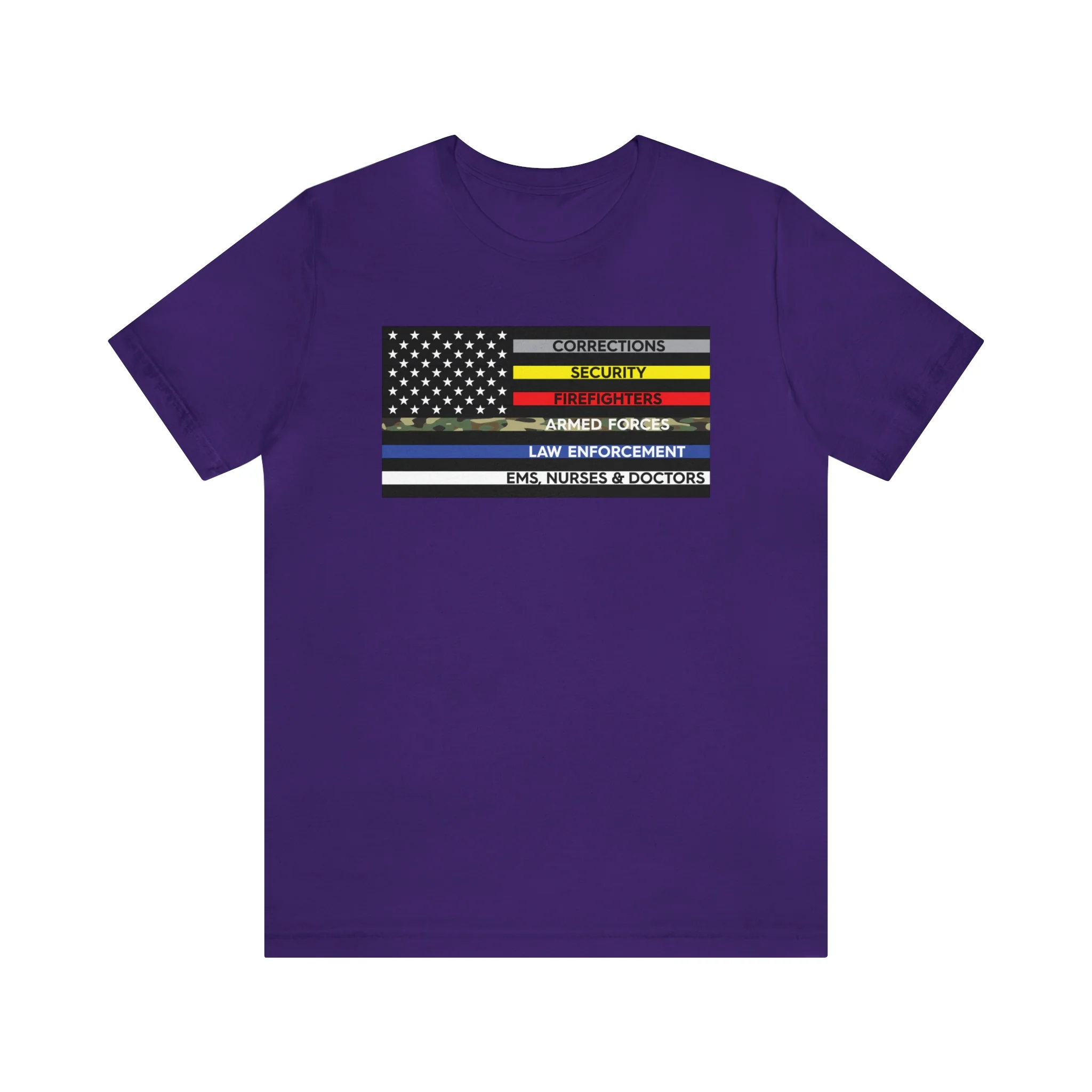 Thin Line USA Flag T Shirt: Bella + Canvas 3001 - Image 63