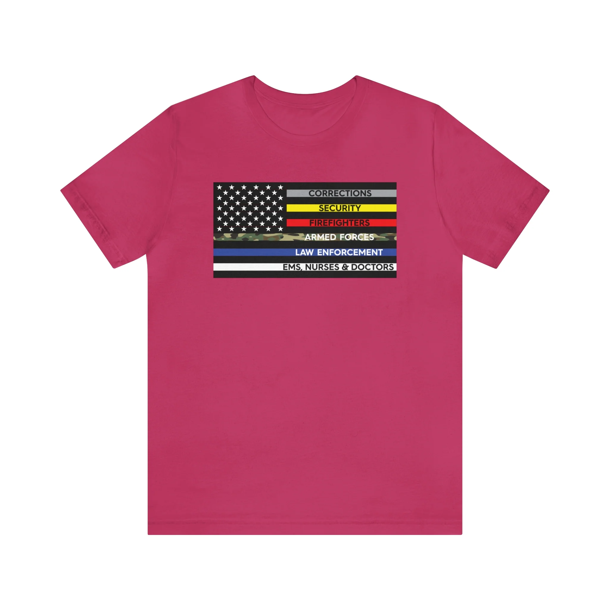 Thin Line USA Flag T Shirt: Bella + Canvas 3001 - Image 69