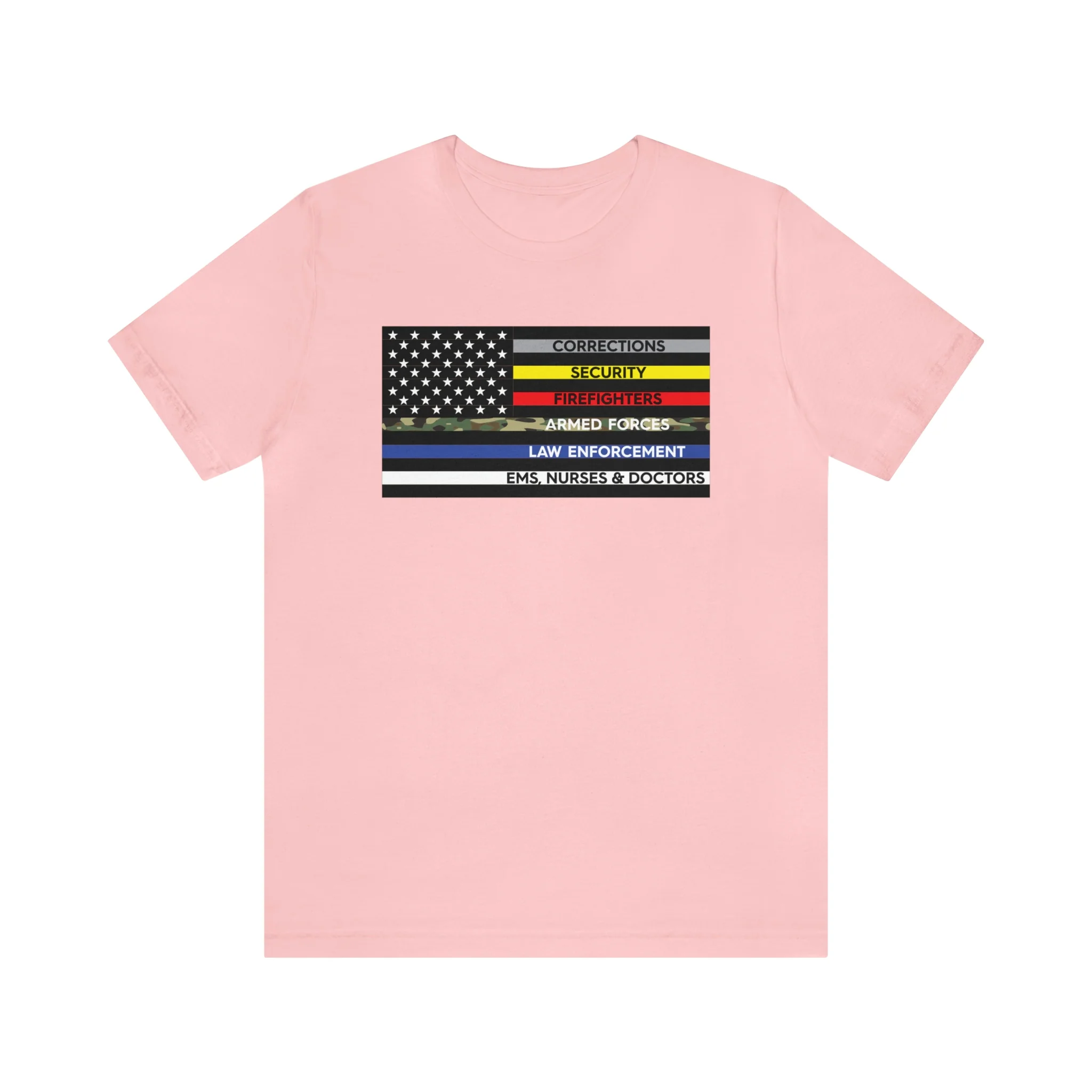 Thin Line USA Flag T Shirt: Bella + Canvas 3001 - Image 81