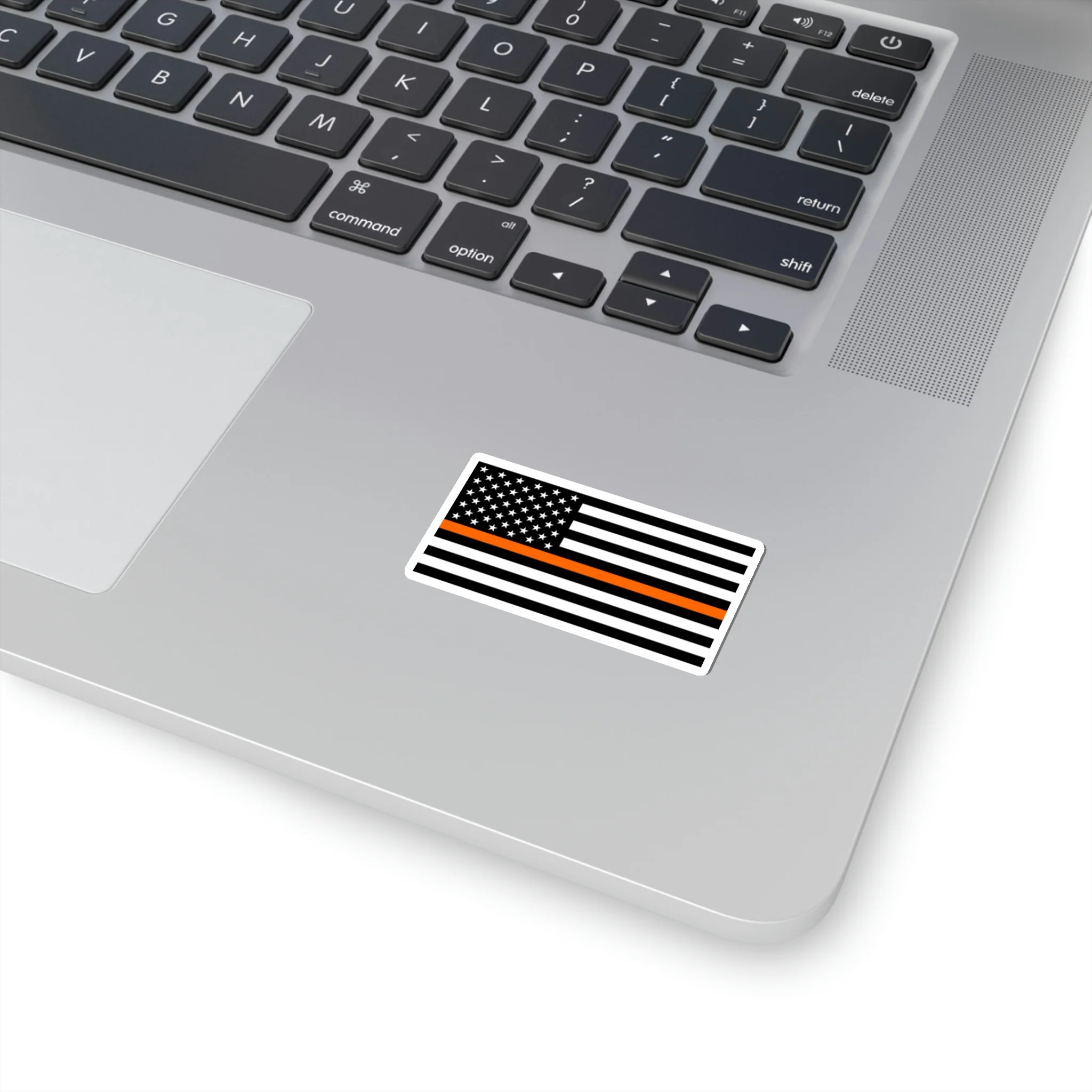 Thin Orange Line Flag Sticker - Image 3