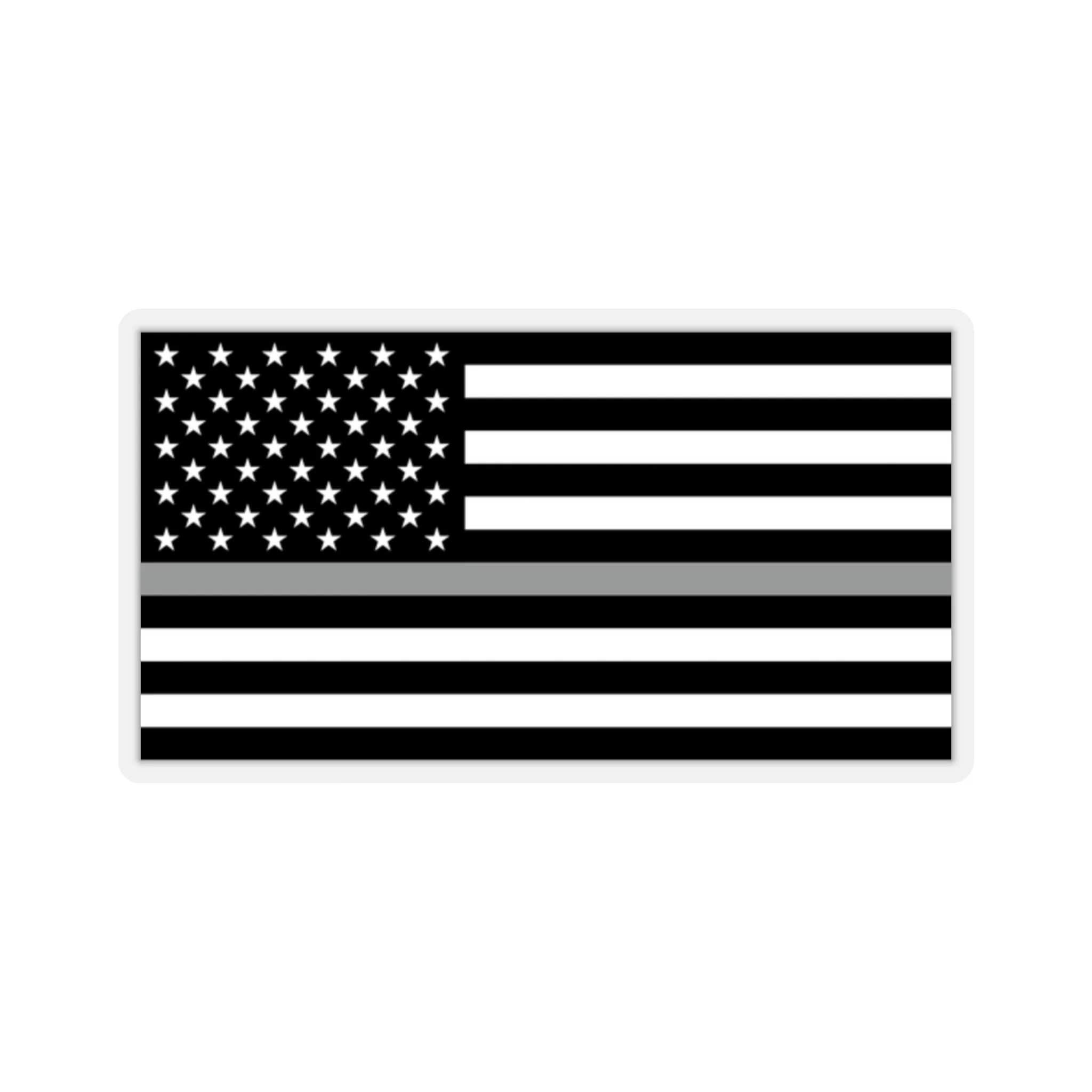 Thin Silver Line Flag Sticker - Image 5