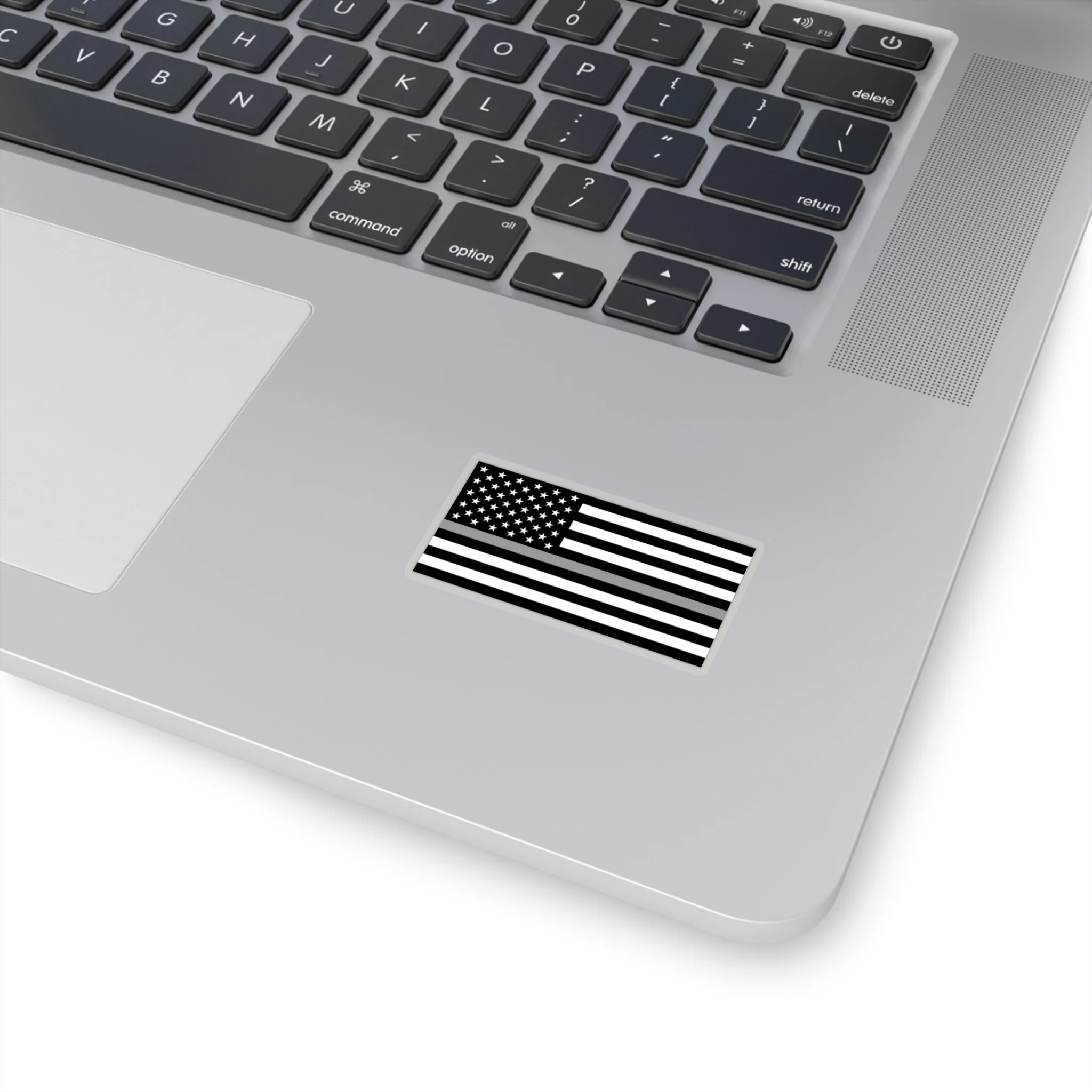Thin Silver Line Flag Sticker - Image 6