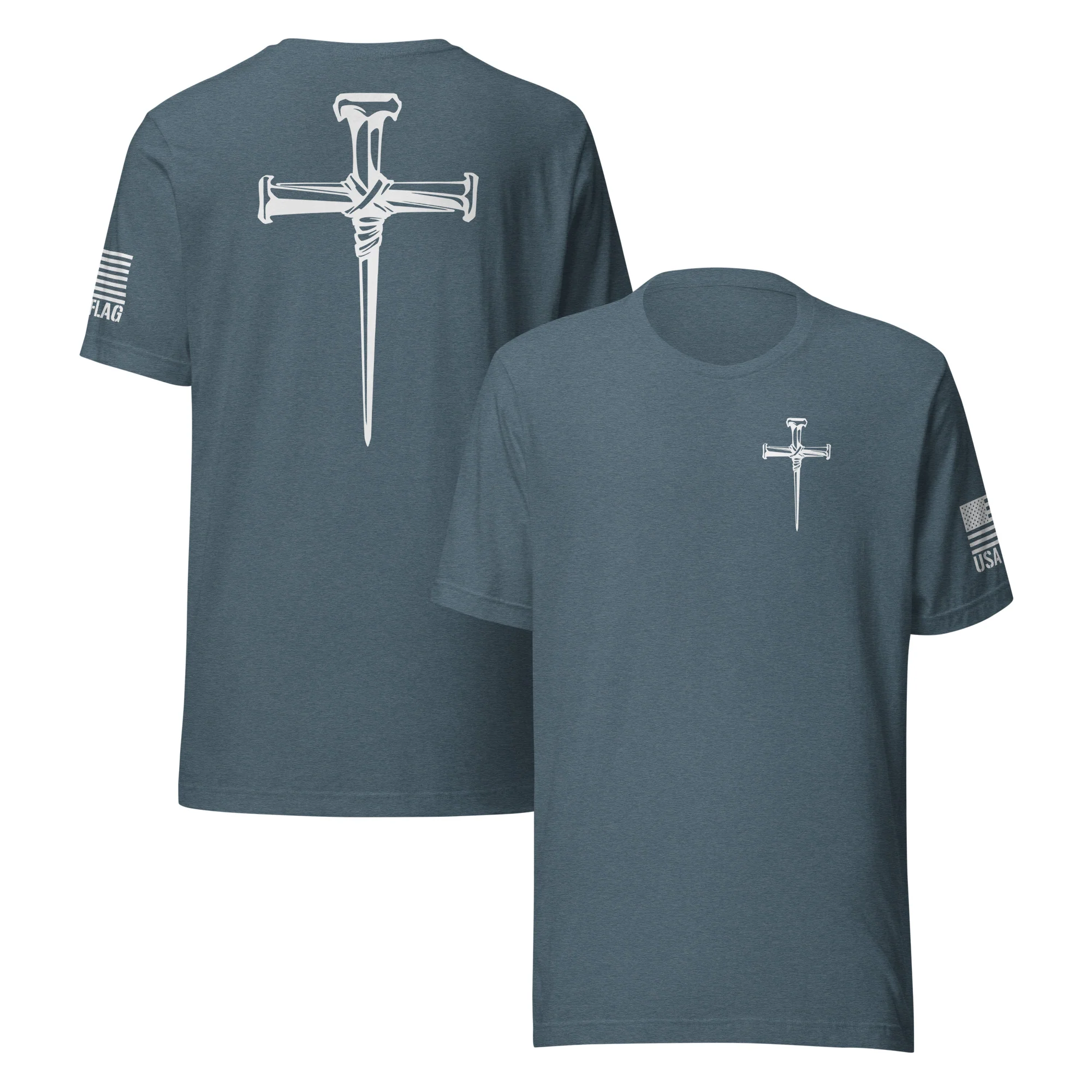 Three Crucifixion Nails Cross T-Shirt | Unisex Tee | DTF Printing - Image 102
