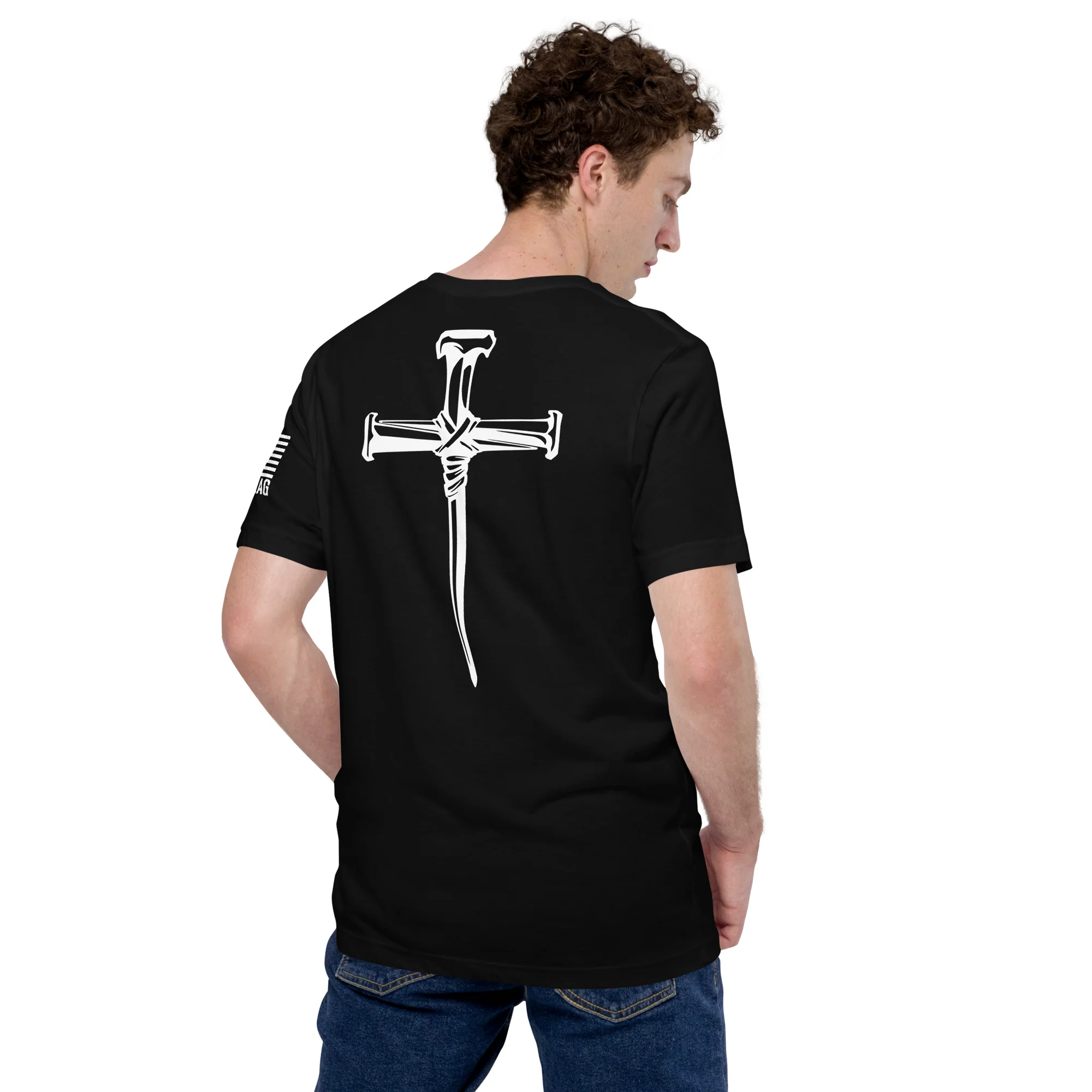 Three Crucifixion Nails Cross T-Shirt | Unisex Tee | DTF Printing - Image 14