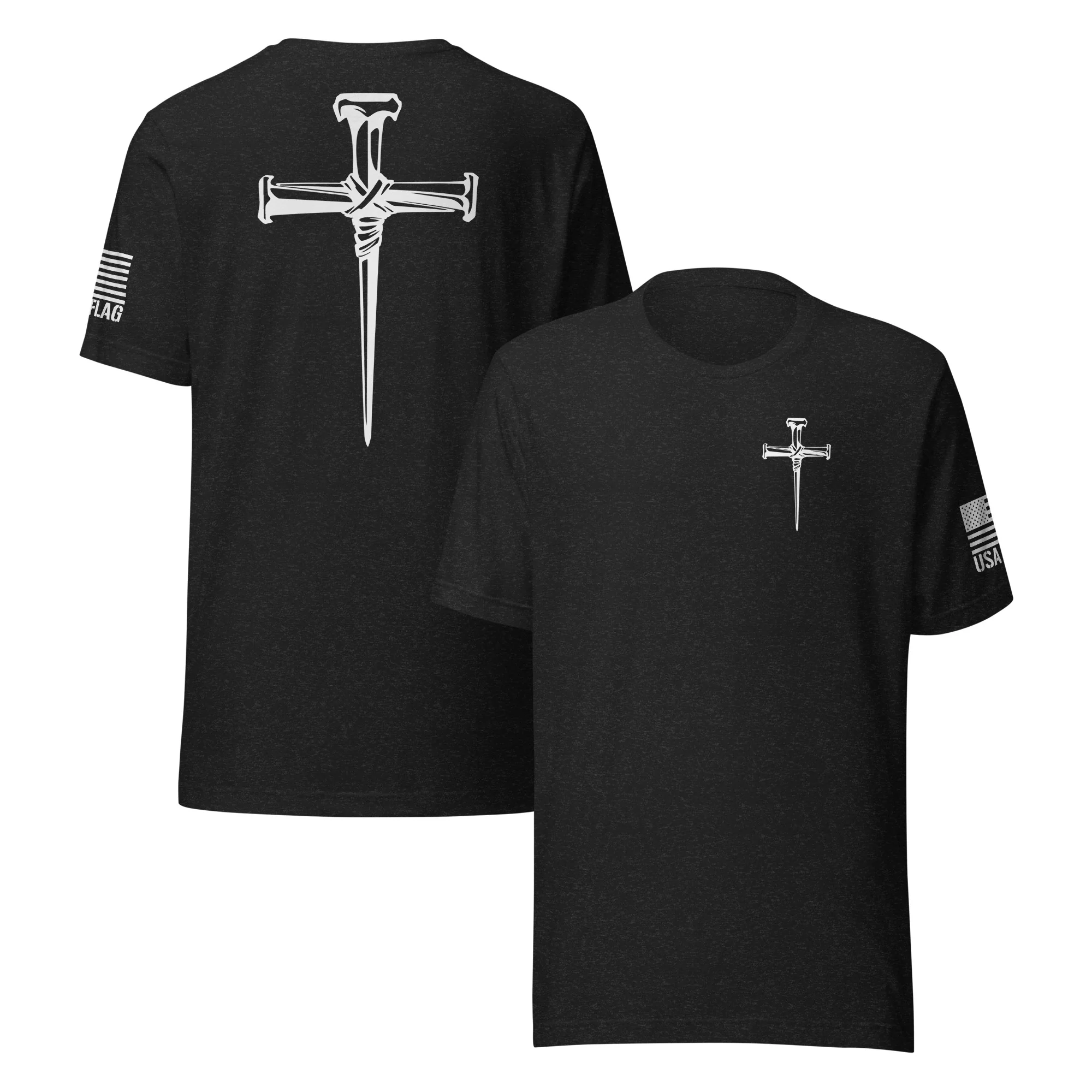 Three Crucifixion Nails Cross T-Shirt | Unisex Tee | DTF Printing - Image 25