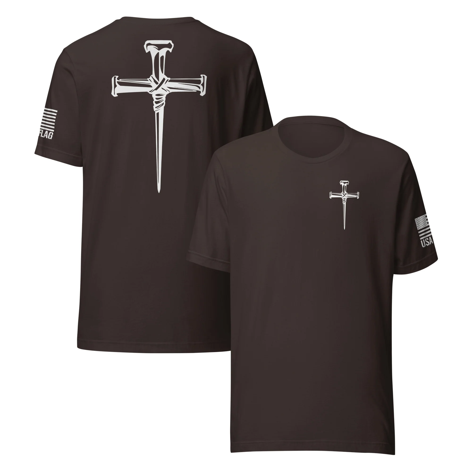 Three Crucifixion Nails Cross T-Shirt | Unisex Tee | DTF Printing - Image 49