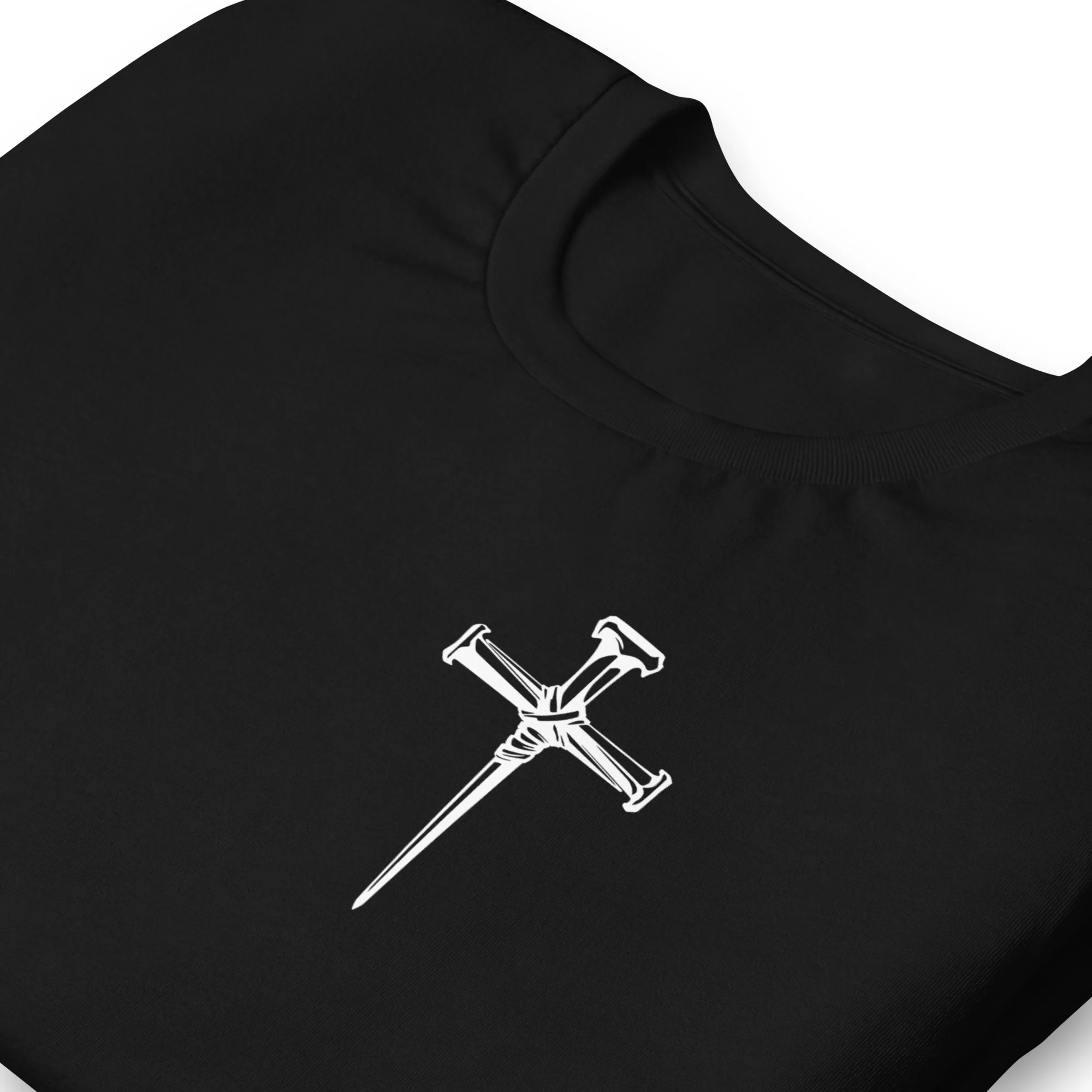 Three Crucifixion Nails Cross T-Shirt | Unisex Tee | DTF Printing - Image 6
