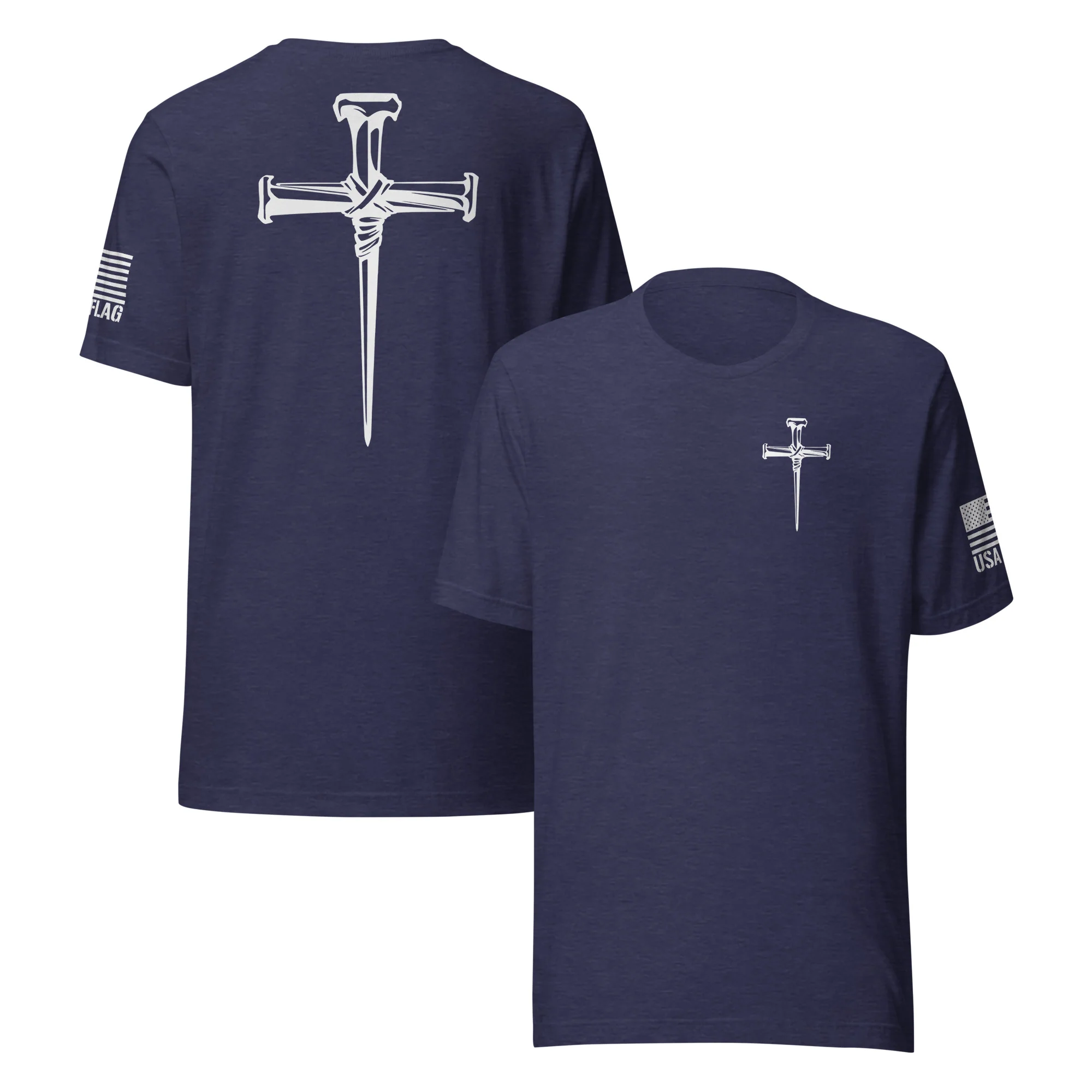 Three Crucifixion Nails Cross T-Shirt | Unisex Tee | DTF Printing - Image 60