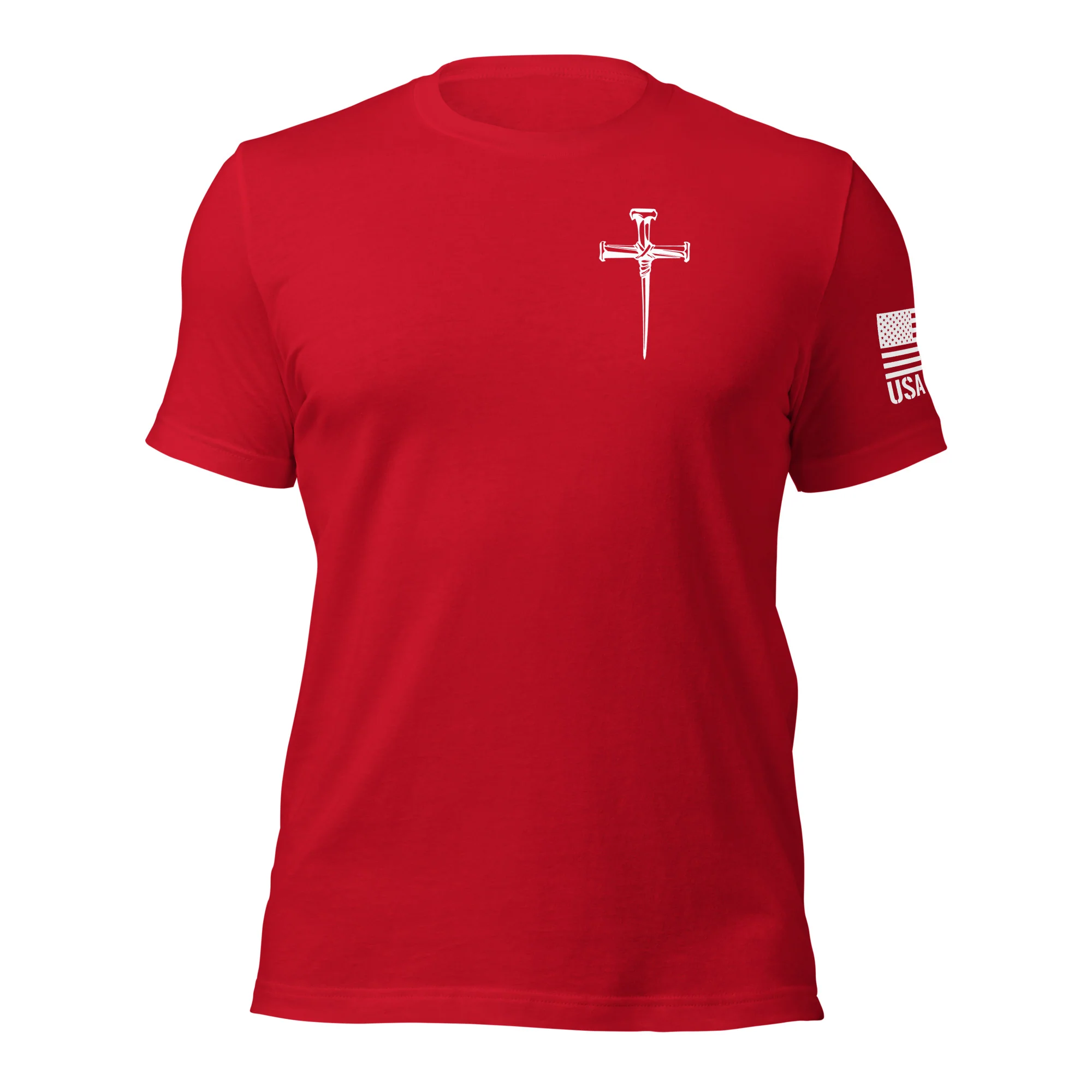 Three Crucifixion Nails Cross T-Shirt | Unisex Tee | DTF Printing - Image 63