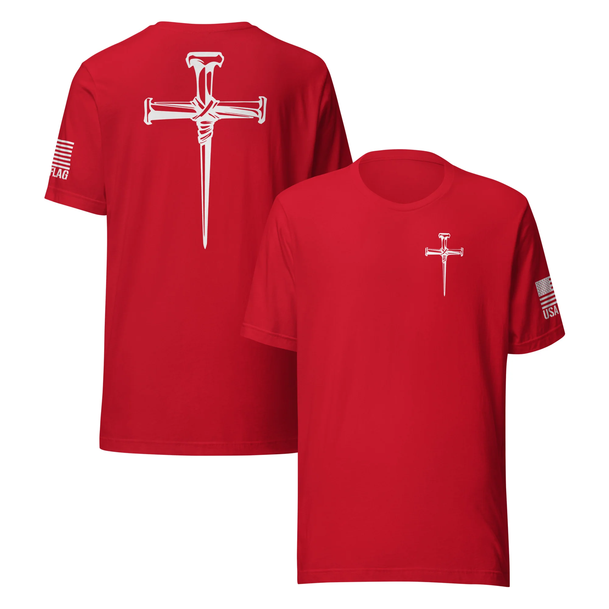 Three Crucifixion Nails Cross T-Shirt | Unisex Tee | DTF Printing - Image 66