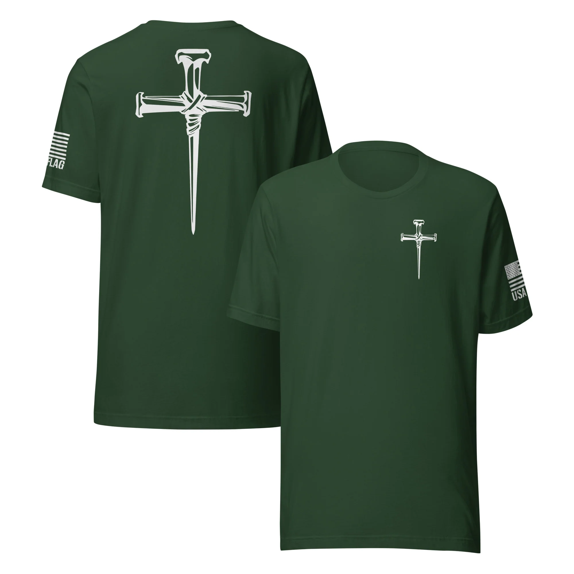 Three Crucifixion Nails Cross T-Shirt | Unisex Tee | DTF Printing - Image 72