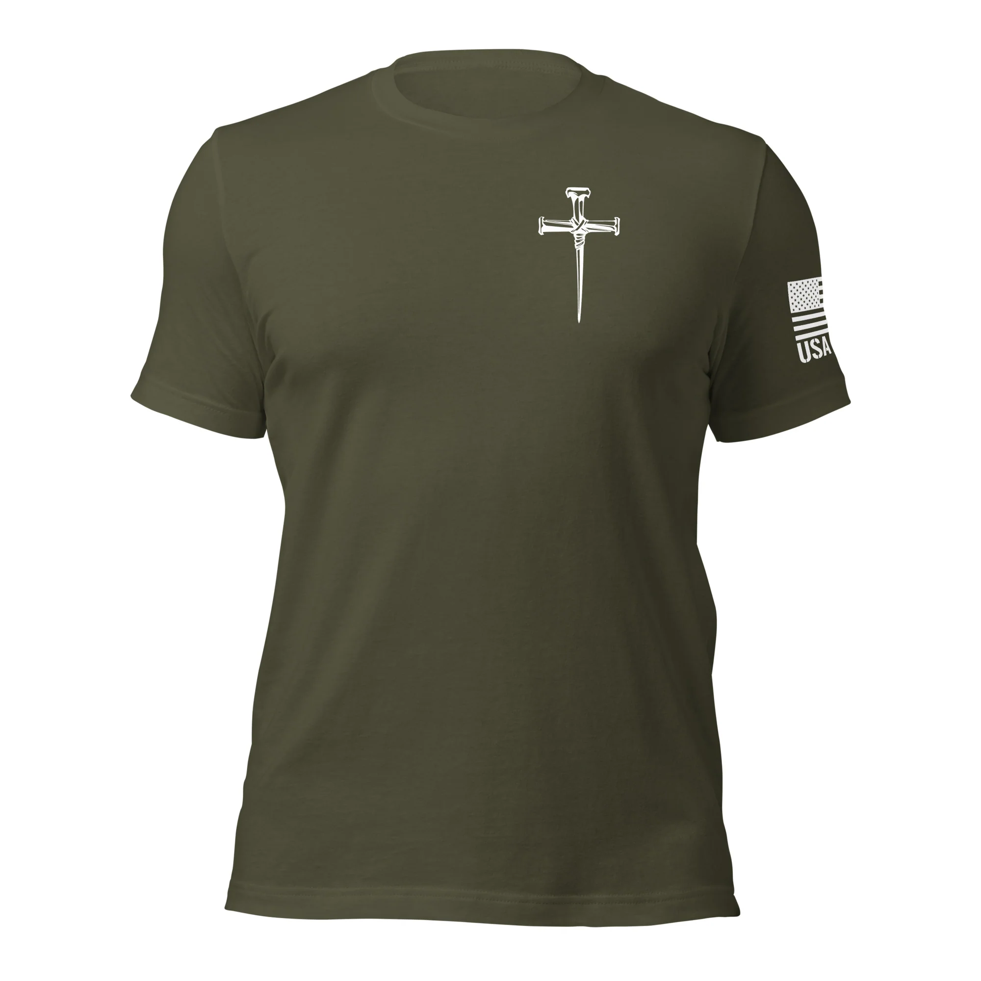 Three Crucifixion Nails Cross T-Shirt | Unisex Tee | DTF Printing - Image 81