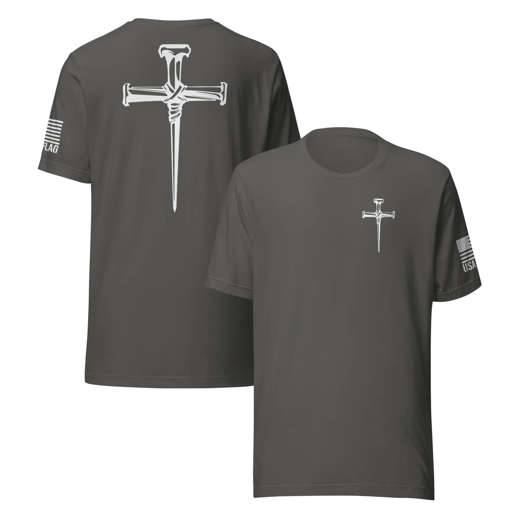 Three Crucifixion Nails Cross T-Shirt | Unisex Tee | DTF Printing - Image 90