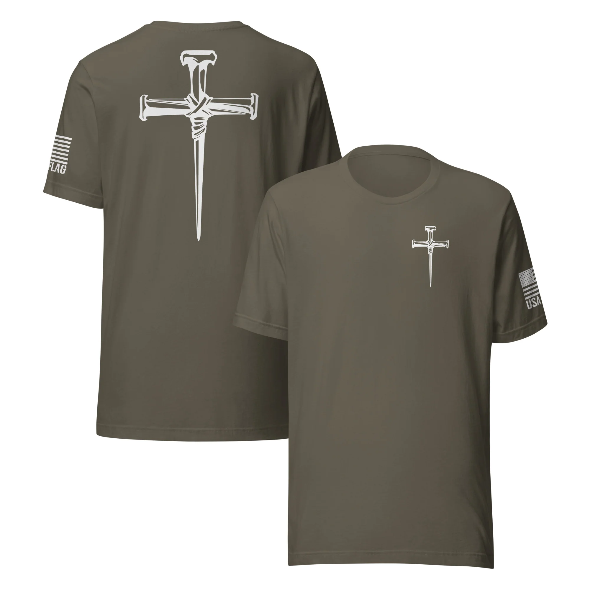 Three Crucifixion Nails Cross T-Shirt | Unisex Tee | DTF Printing - Image 96