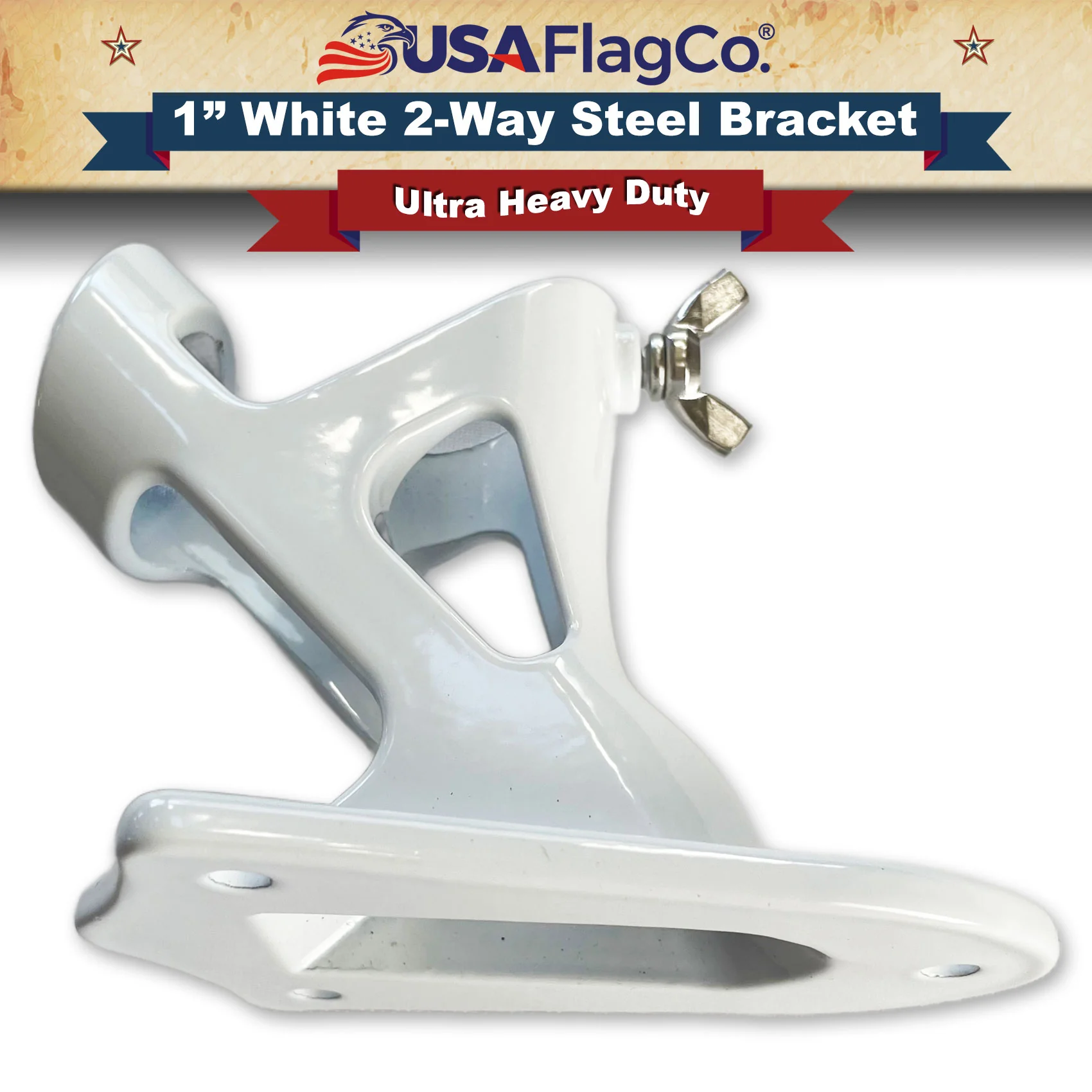 TITAN™ White Stainless Steel Flag Pole Bracket (1-inch Diameter) - Image 6