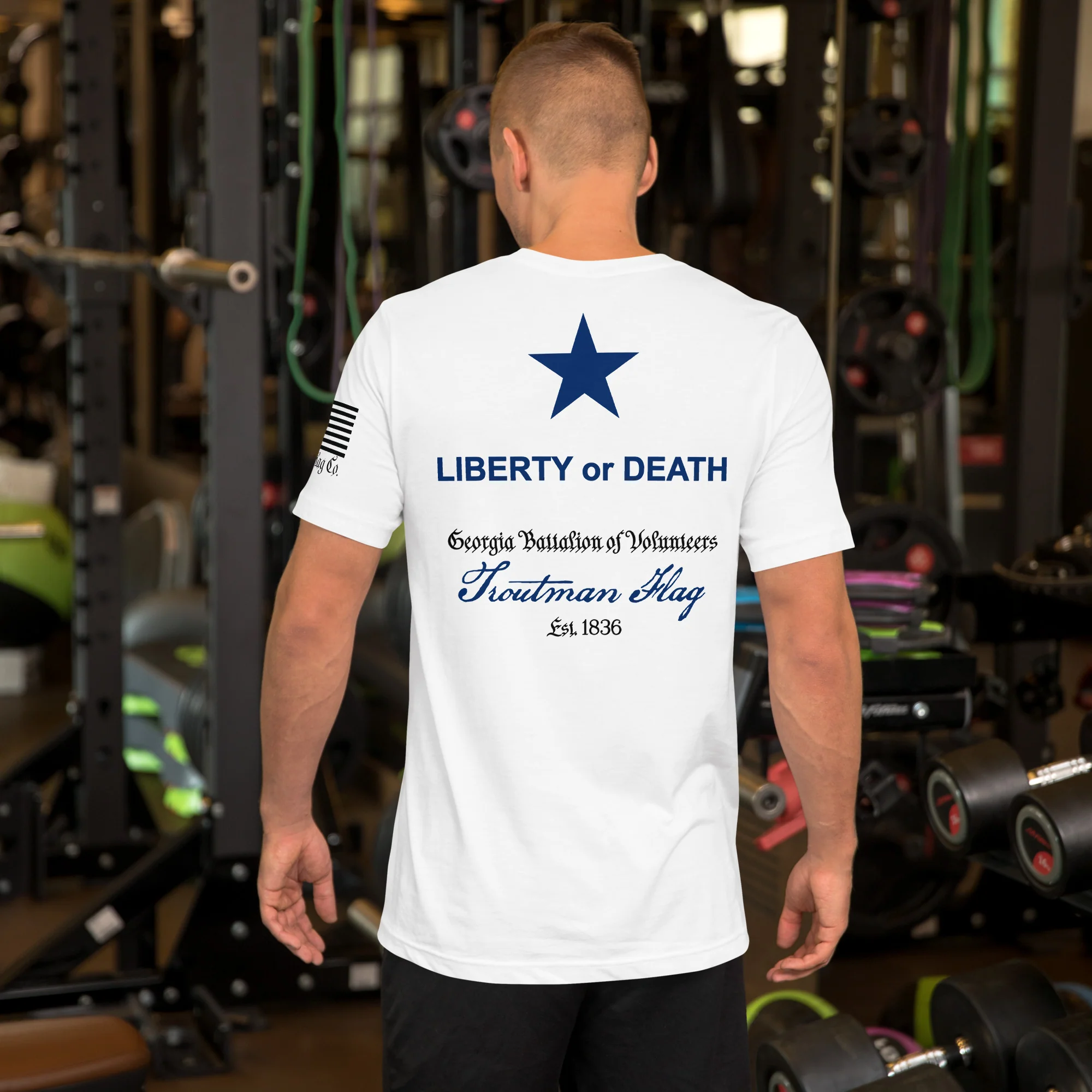 Troutman "Liberty or Death" Flag T-Shirt | DTG Print - Image 6