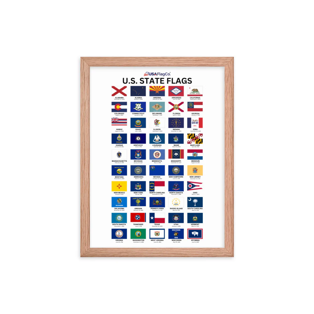 U.S. State Flags Posters with Wooden Frame - Image 6