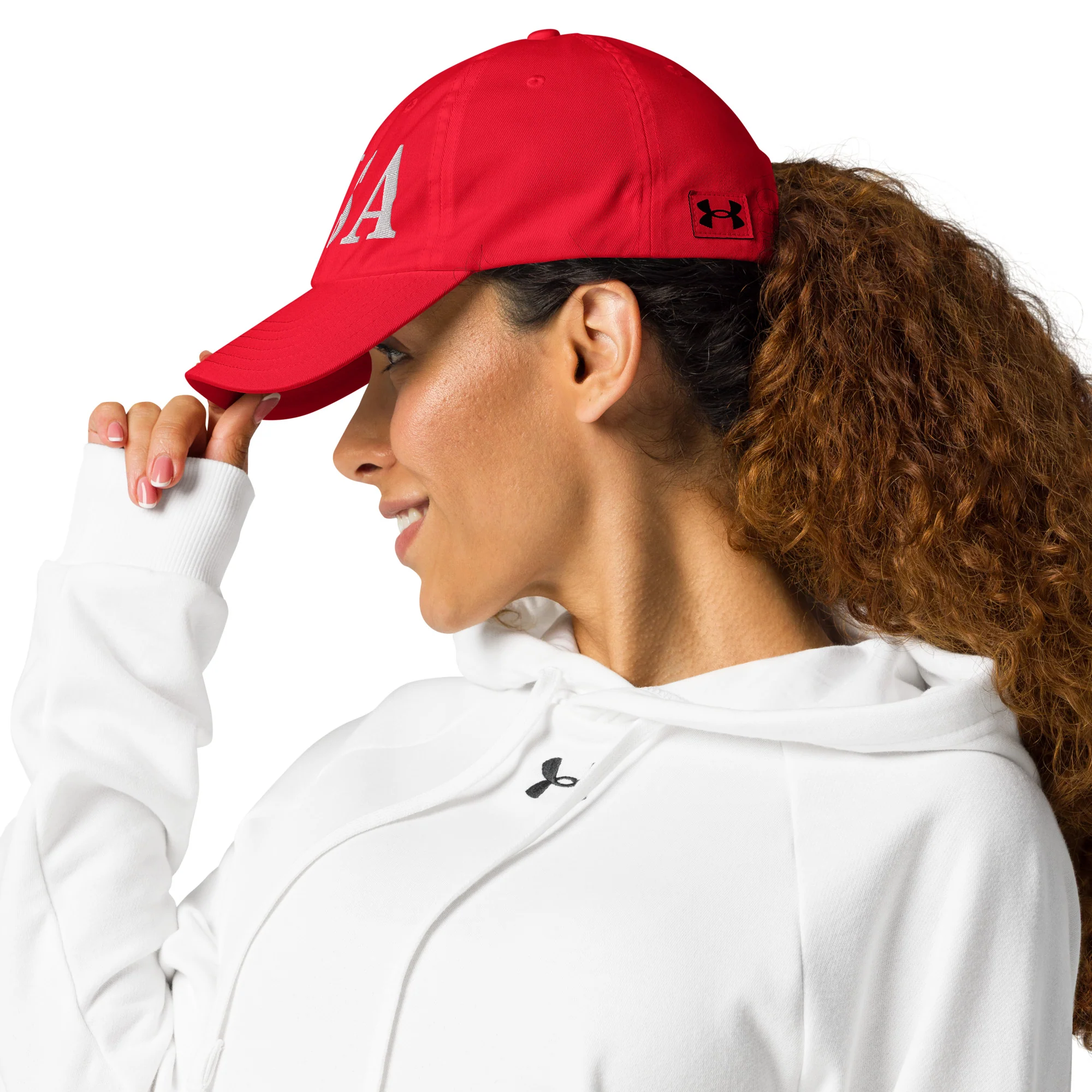 Under Armour® Dad Hat | White Embroidered USA - Image 10