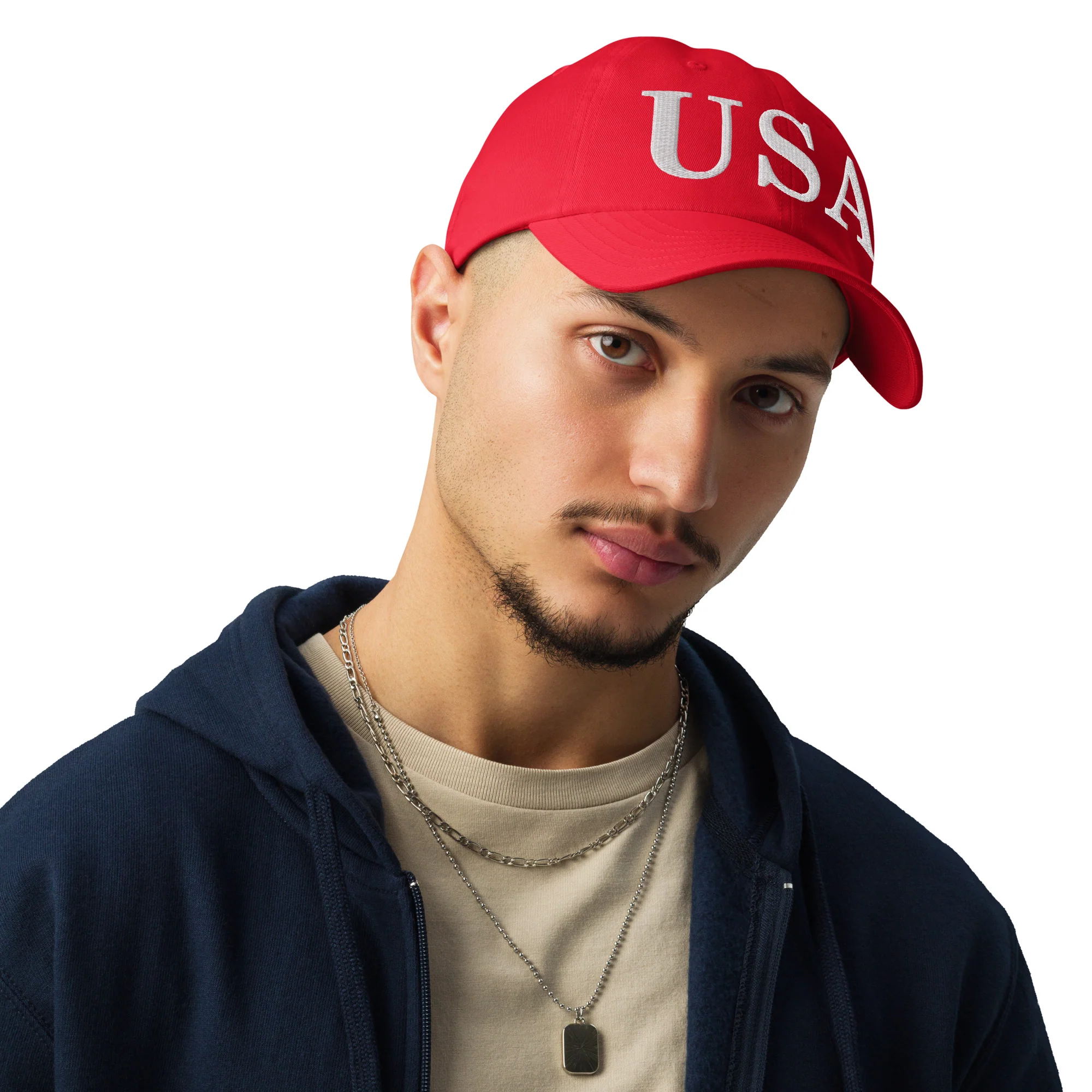 Under Armour® Dad Hat | White Embroidered USA - Image 6