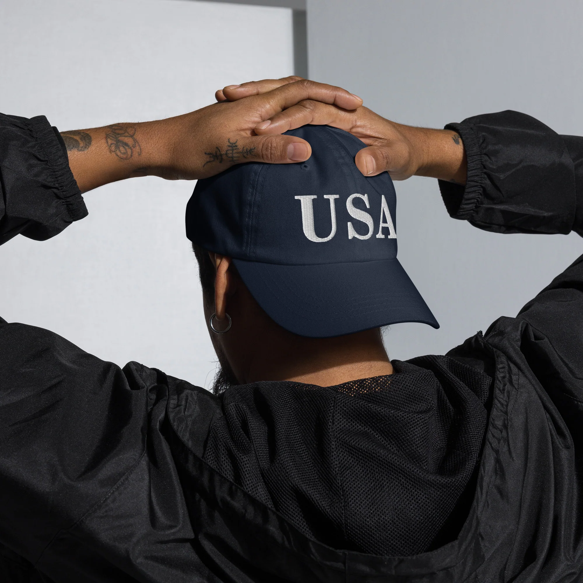 Dad Hat - USA Dad Hats (White Embroidered) - Image 6