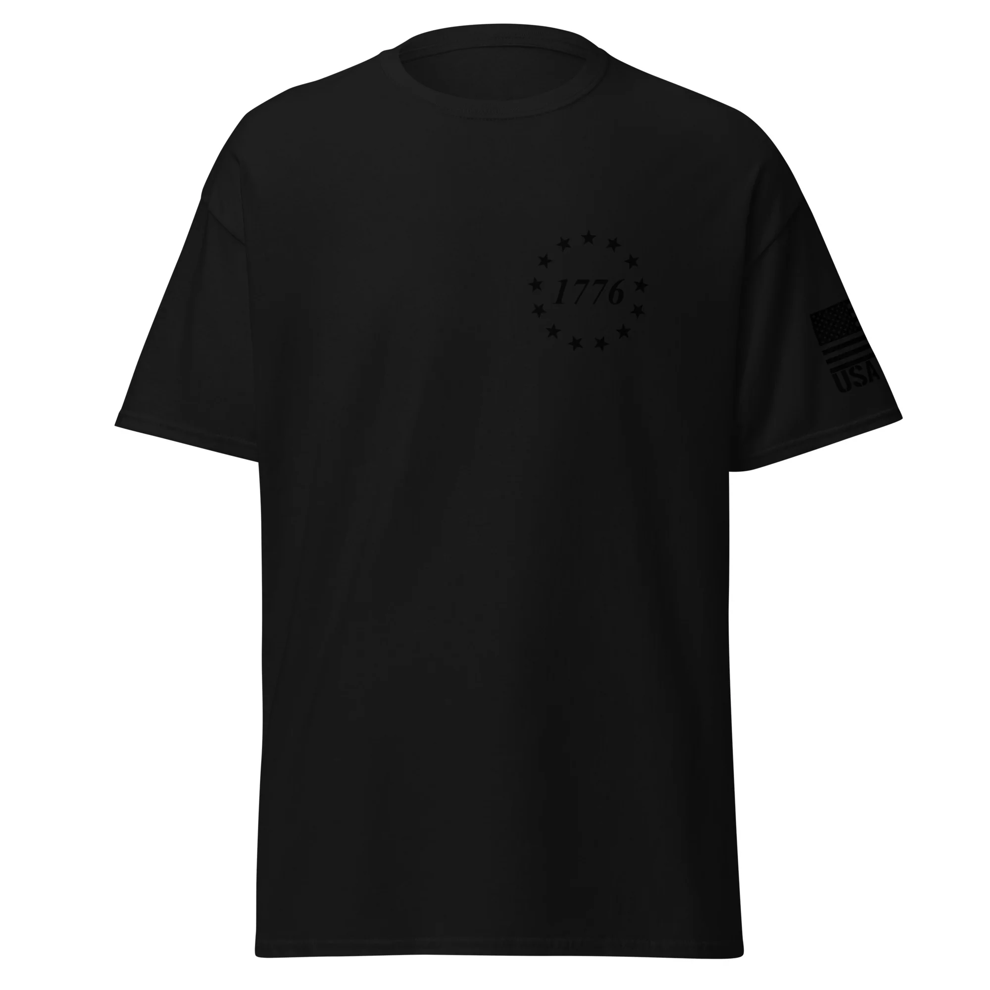 USA Flag Black College Font T-Shirts | Unisex Classic Tees | Gildan 5000 - Image 10