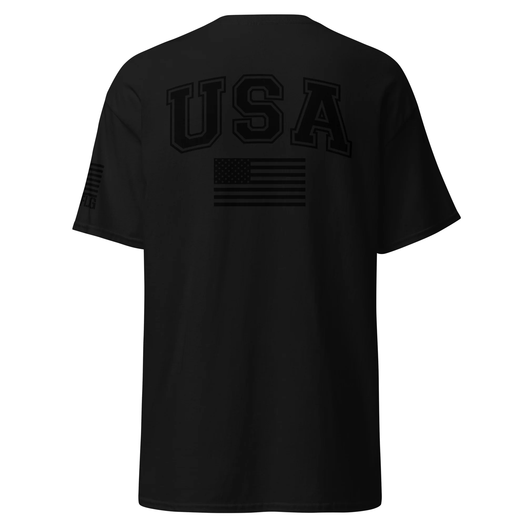 USA Flag Black College Font T-Shirts | Unisex Classic Tees | Gildan 5000 - Image 3