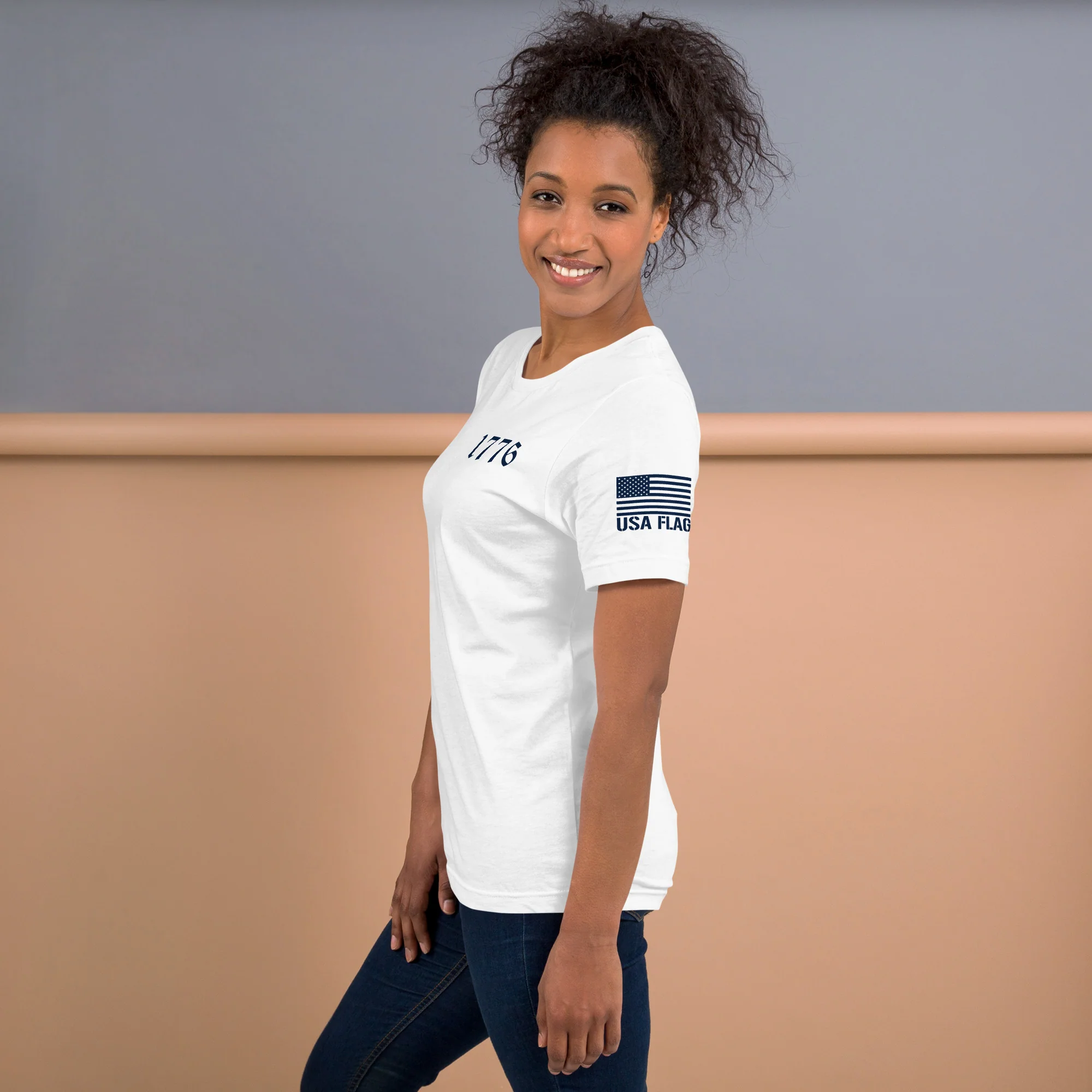 USA Flag T-Shirt Back-Side Logo | Unisex T-Shirts | DTF Printing - Image 12