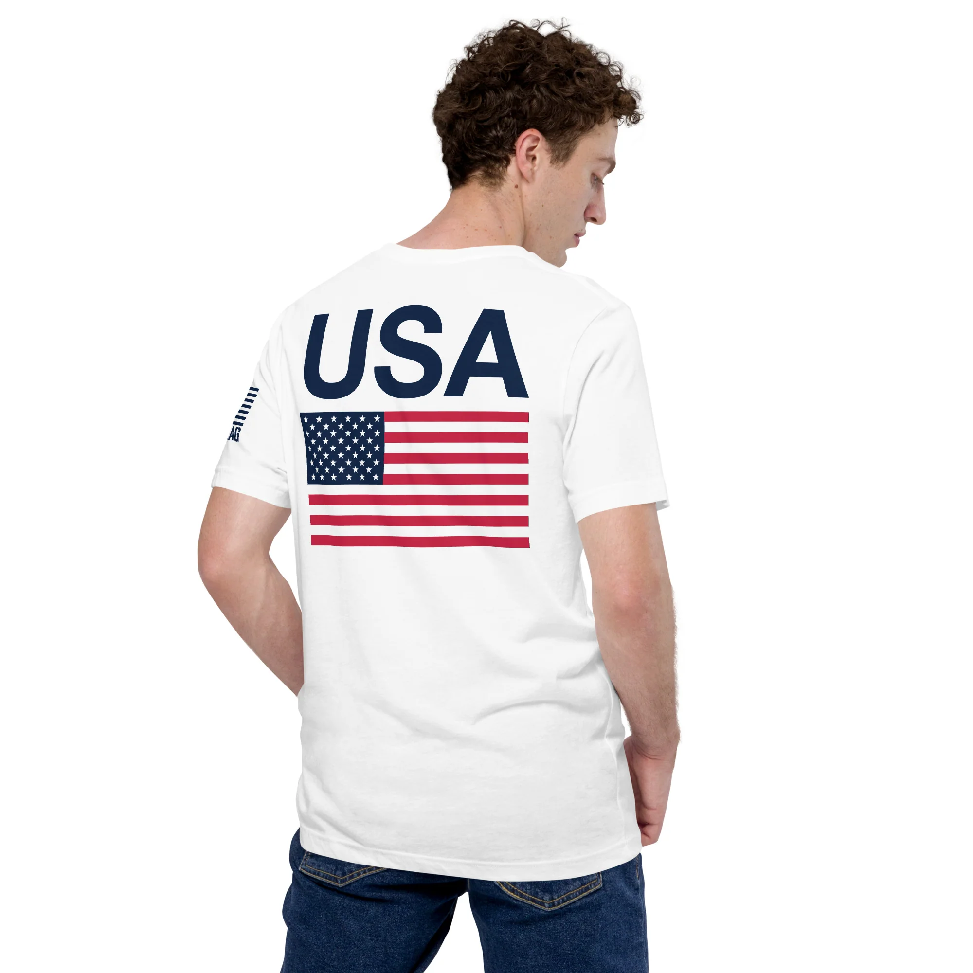 USA Flag T-Shirt Back-Side Logo | Unisex T-Shirts | DTF Printing - Image 14