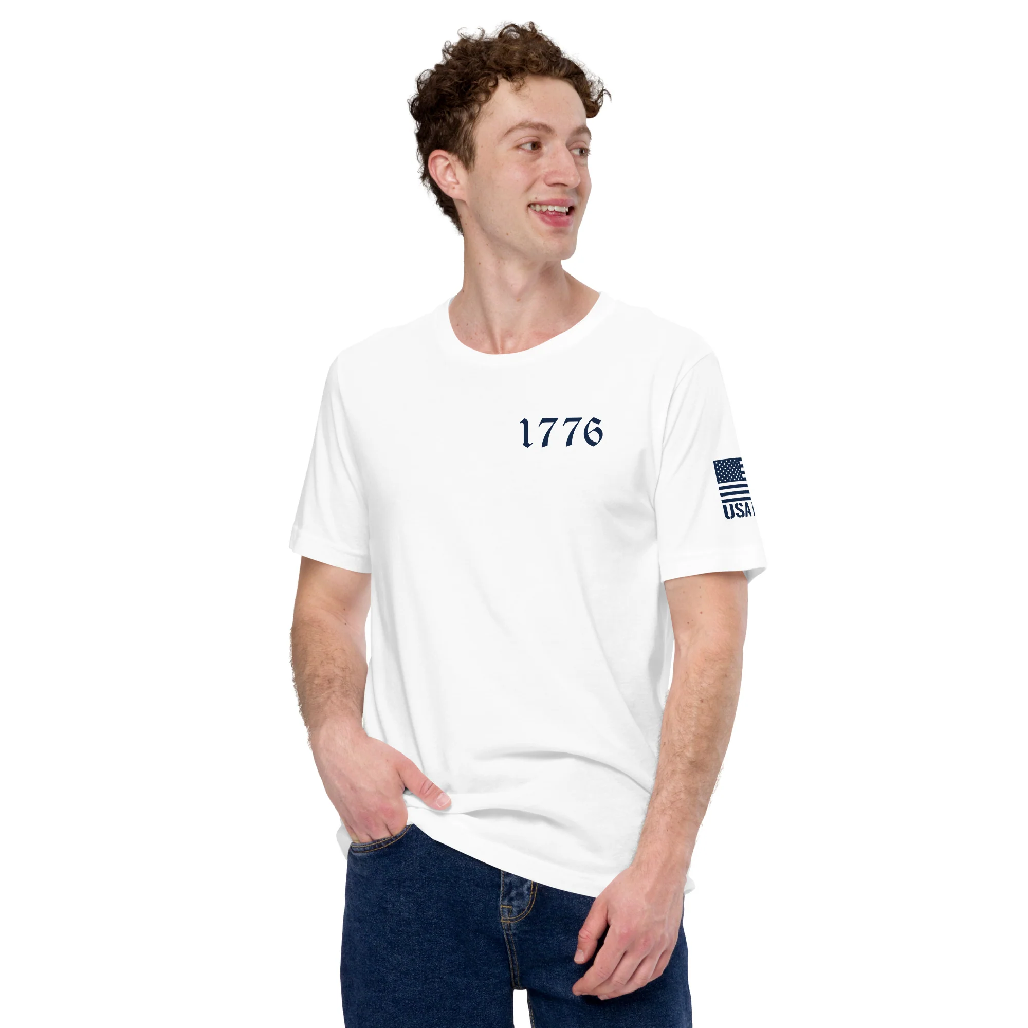 USA Flag T-Shirt Back-Side Logo | Unisex T-Shirts | DTF Printing - Image 17